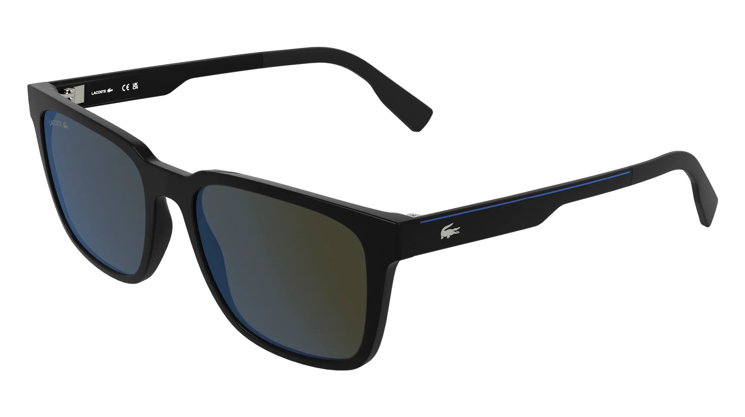 Lacoste L6077S 001 Occhiali da sole Bio-iniettato Nero Azzurro Squadrata Normale - immagine 1