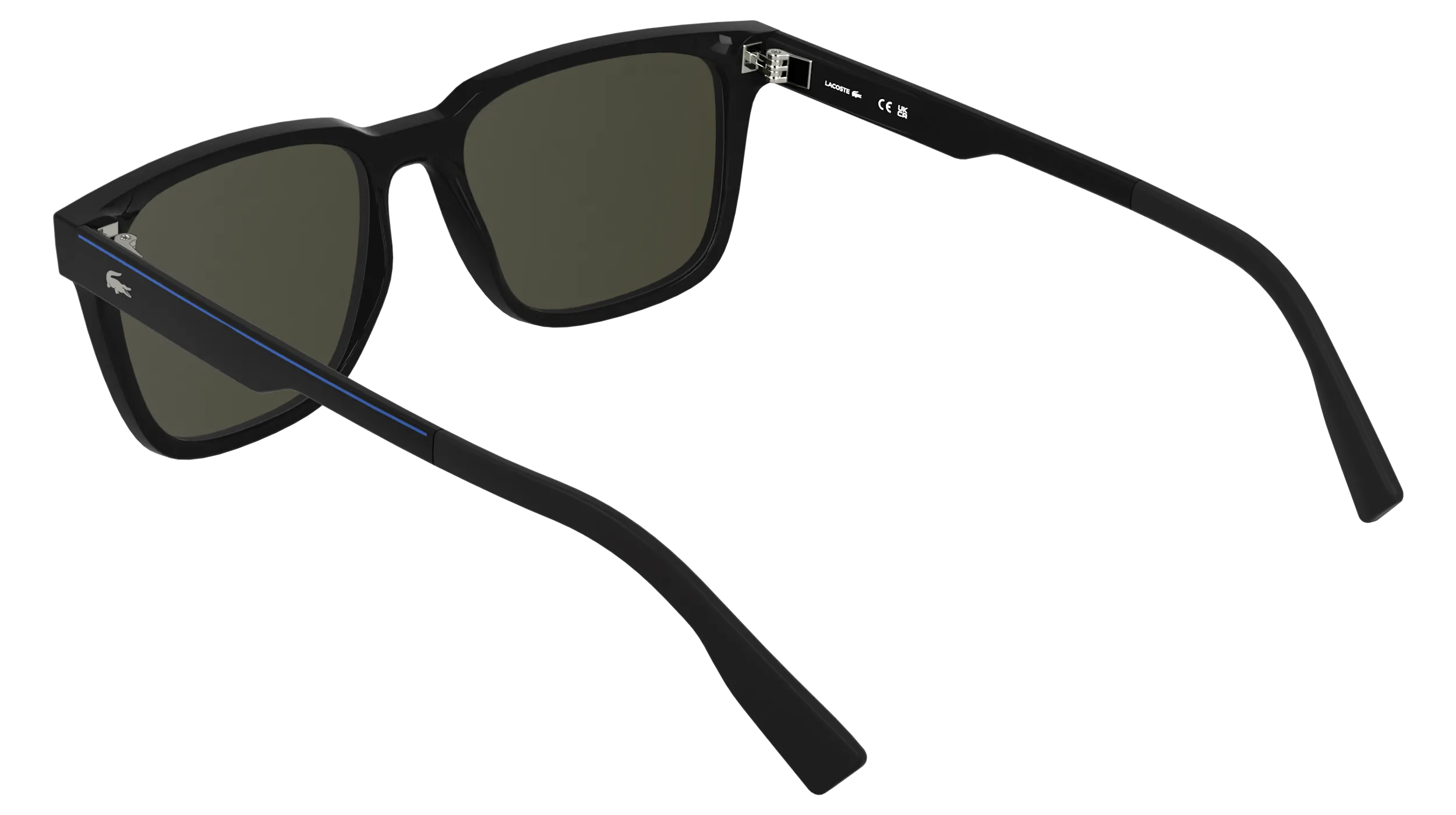 Lacoste L6077S 001 Occhiali da sole Bio-iniettato Nero Azzurro Squadrata Normale - immagine 4