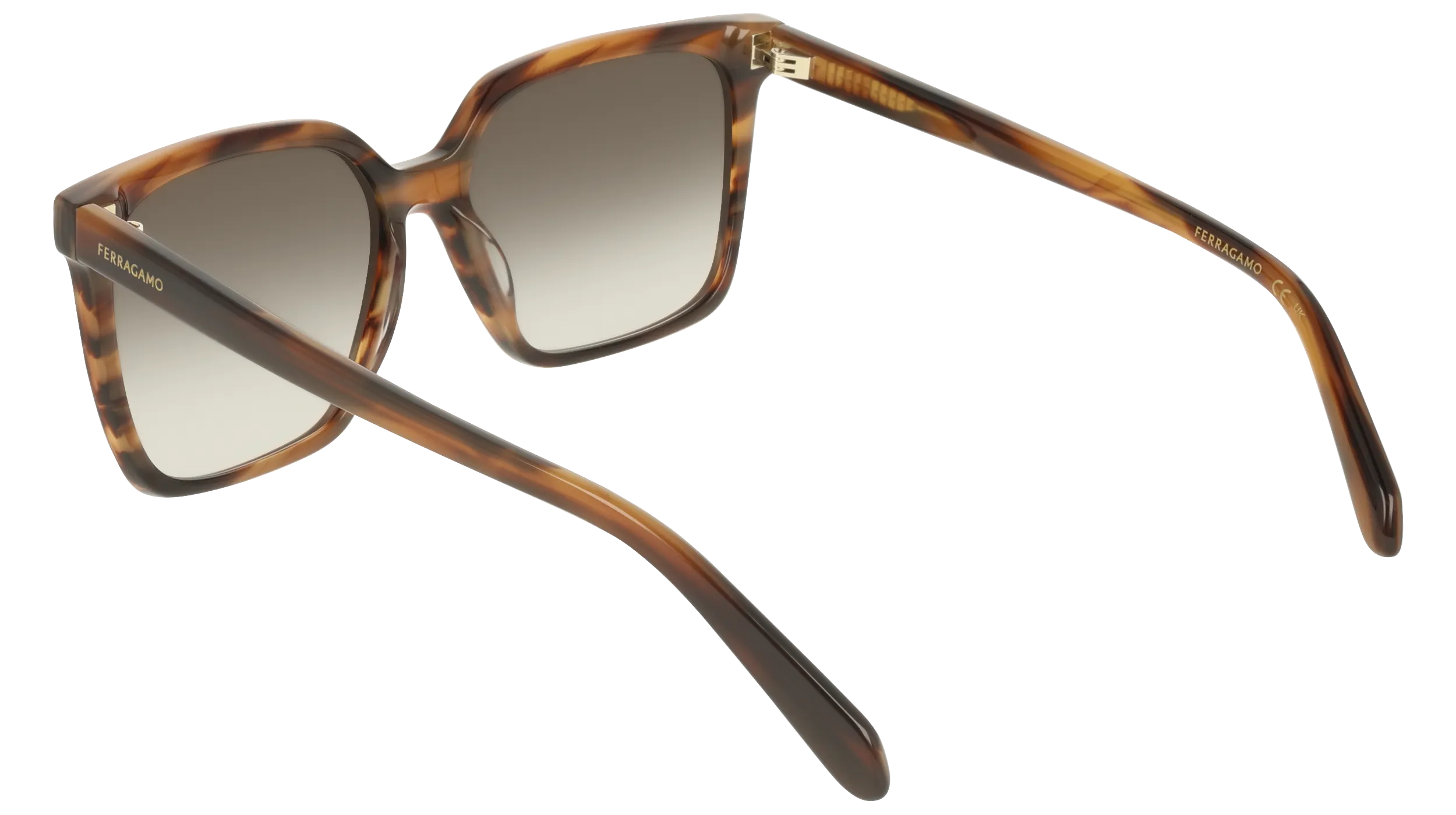 Ferragamo SF2102S 216 Occhiali da sole Acetato Marrone Marrone Squadrata Normale - immagine 4