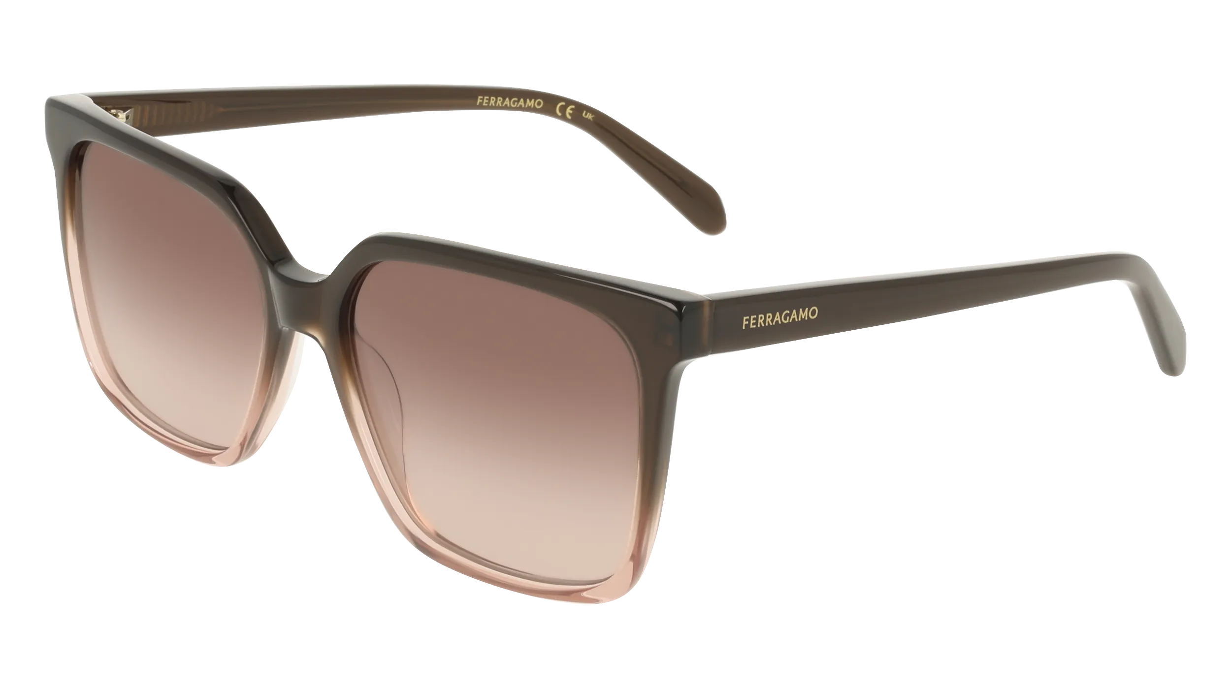 Ferragamo SF2102S 234 Occhiali da sole Acetato Marrone Squadrata Normale - immagine 1