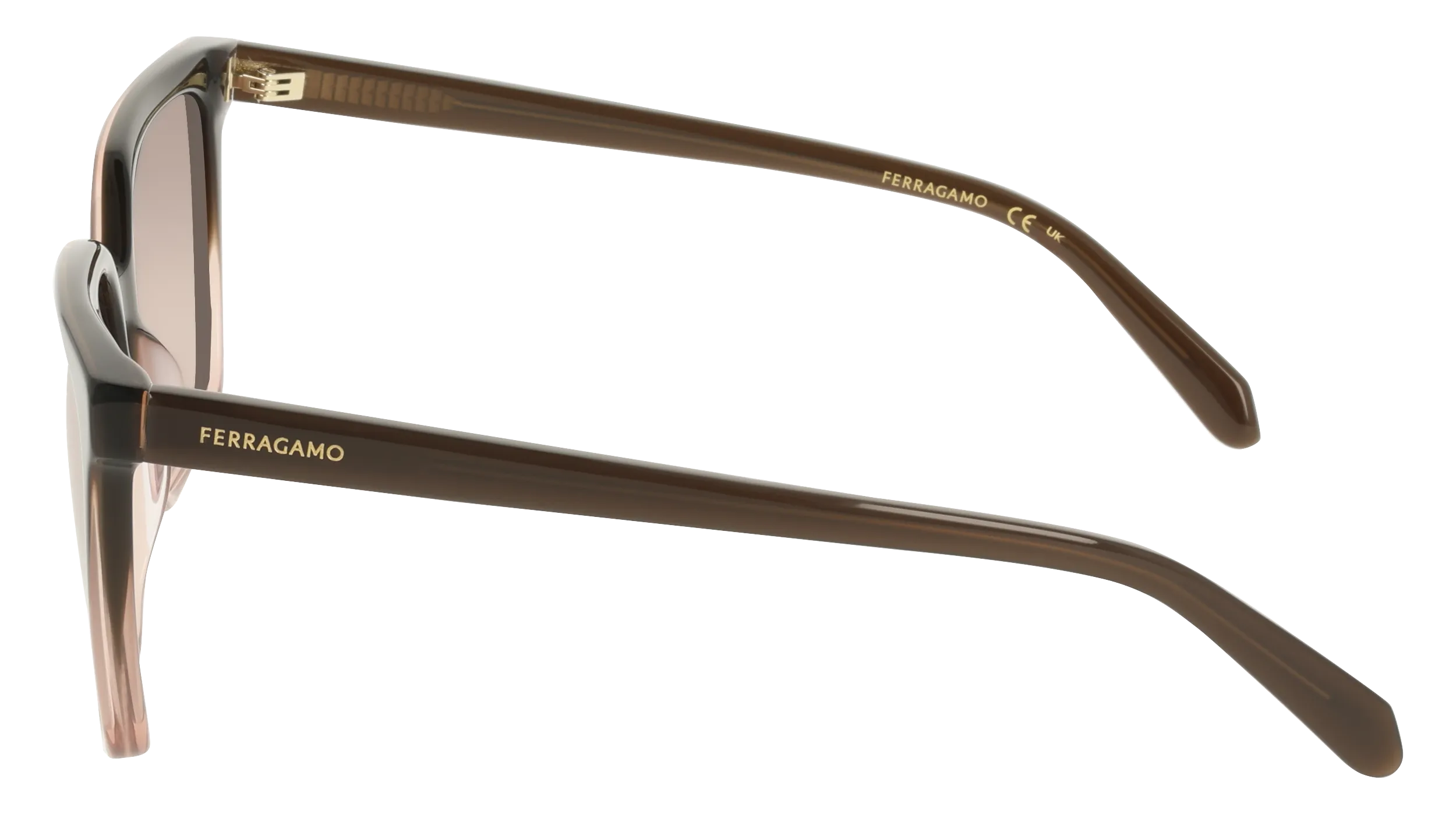 Ferragamo SF2102S 234 Occhiali da sole Acetato Marrone Squadrata Normale - immagine 3