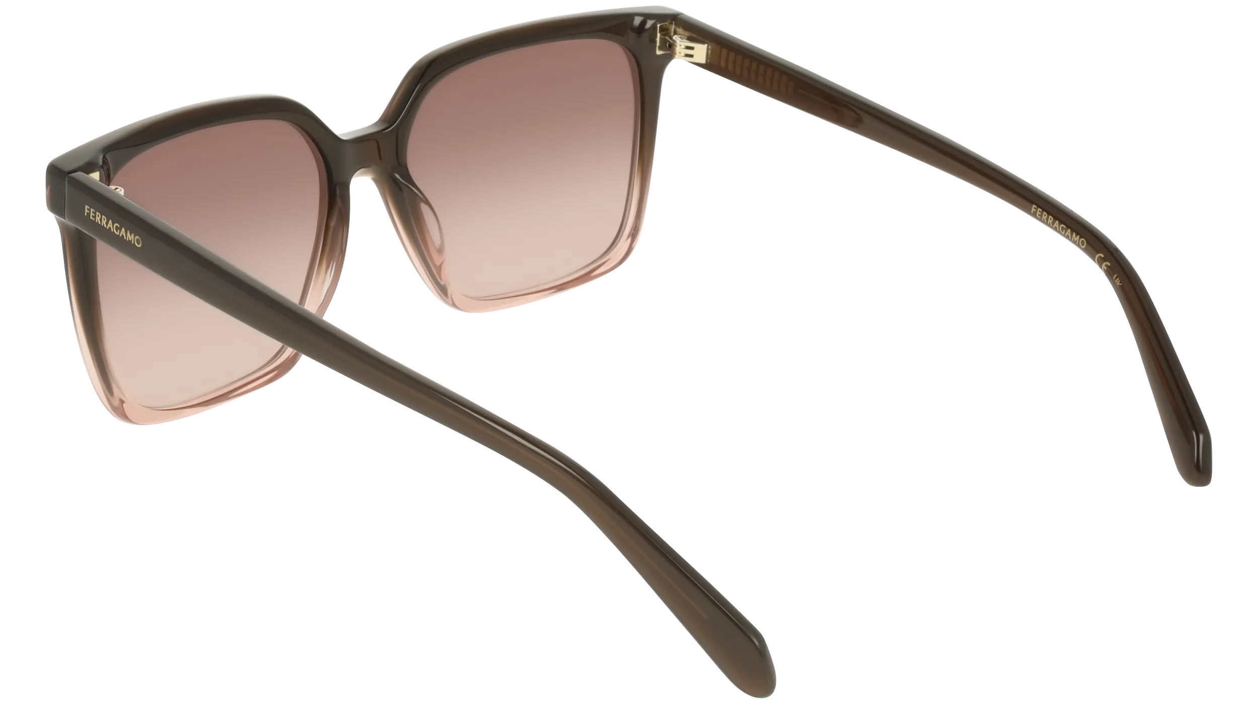 Ferragamo SF2102S 234 Occhiali da sole Acetato Marrone Squadrata Normale - immagine 4