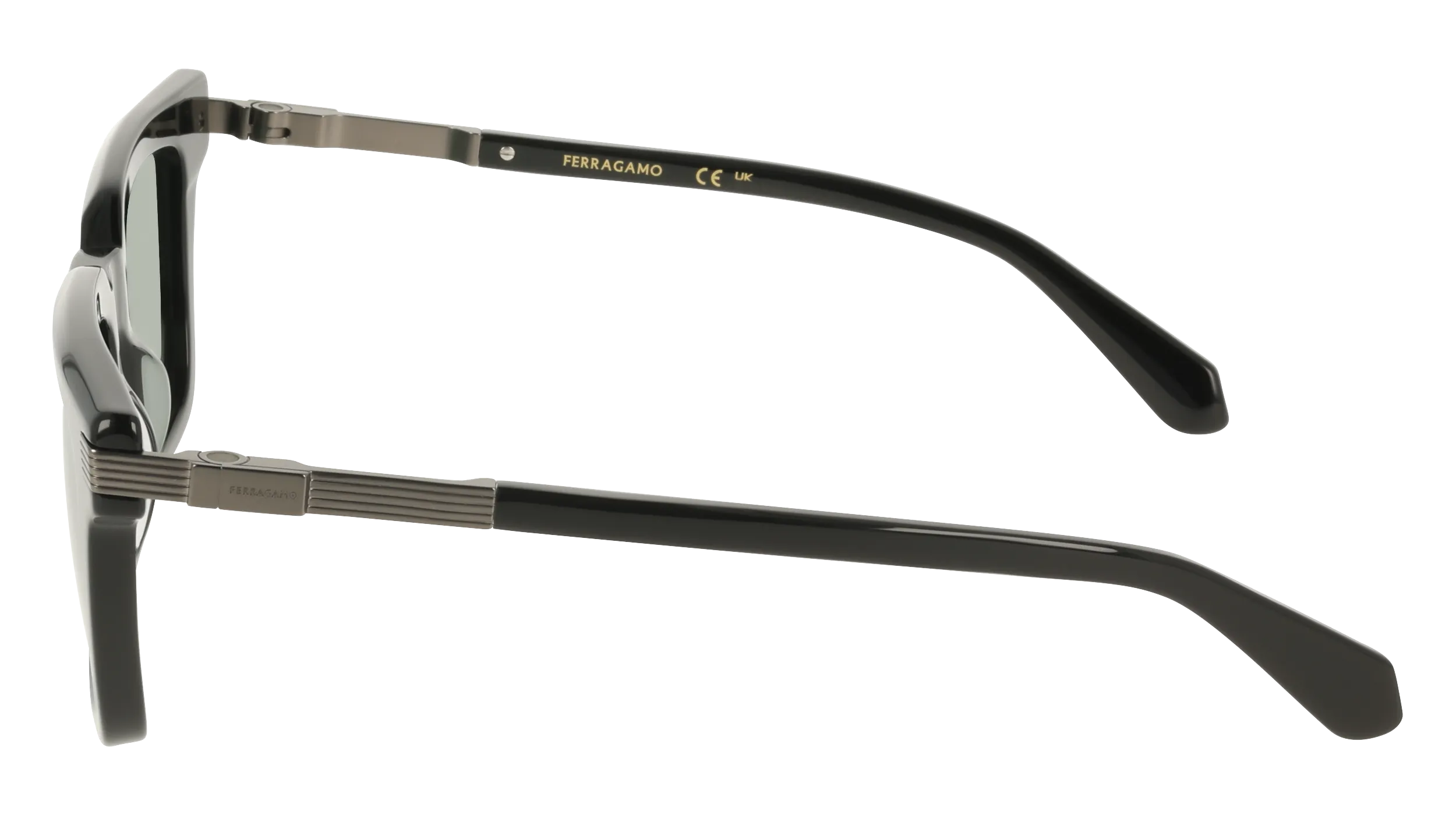 Ferragamo SF2103S 001 Occhiali da sole Acetato Nero Squadrata Normale - immagine 3