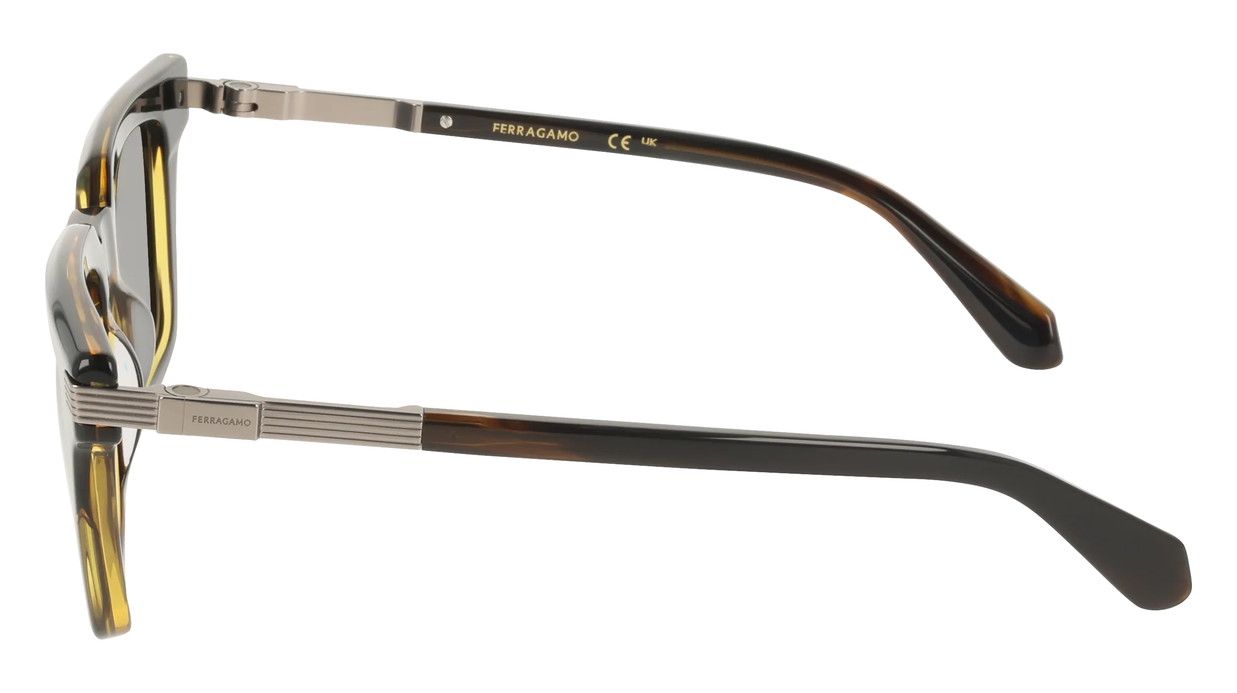 Ferragamo SF2103S 323 Occhiali da sole Acetato Verde Grigio Squadrata Normale - immagine 3