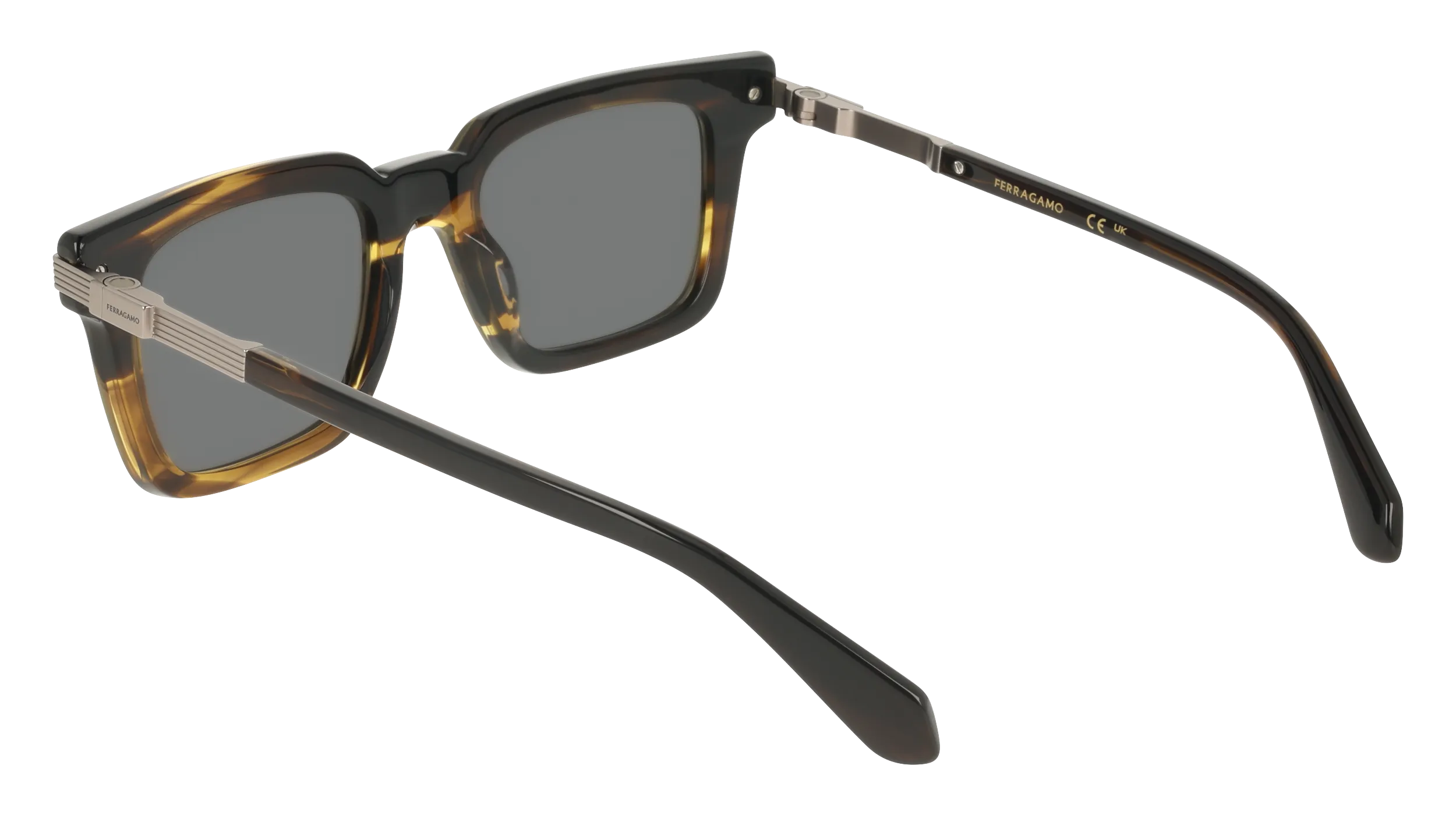 Ferragamo SF2103S 323 Occhiali da sole Acetato Verde Grigio Squadrata Normale - immagine 4