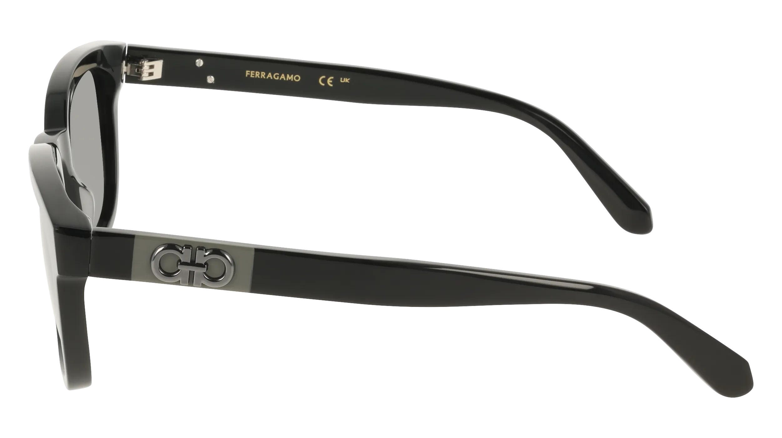 Ferragamo SF2107S 001 Occhiali da sole Acetato Nero Grigio Squadrata Normale - immagine 3