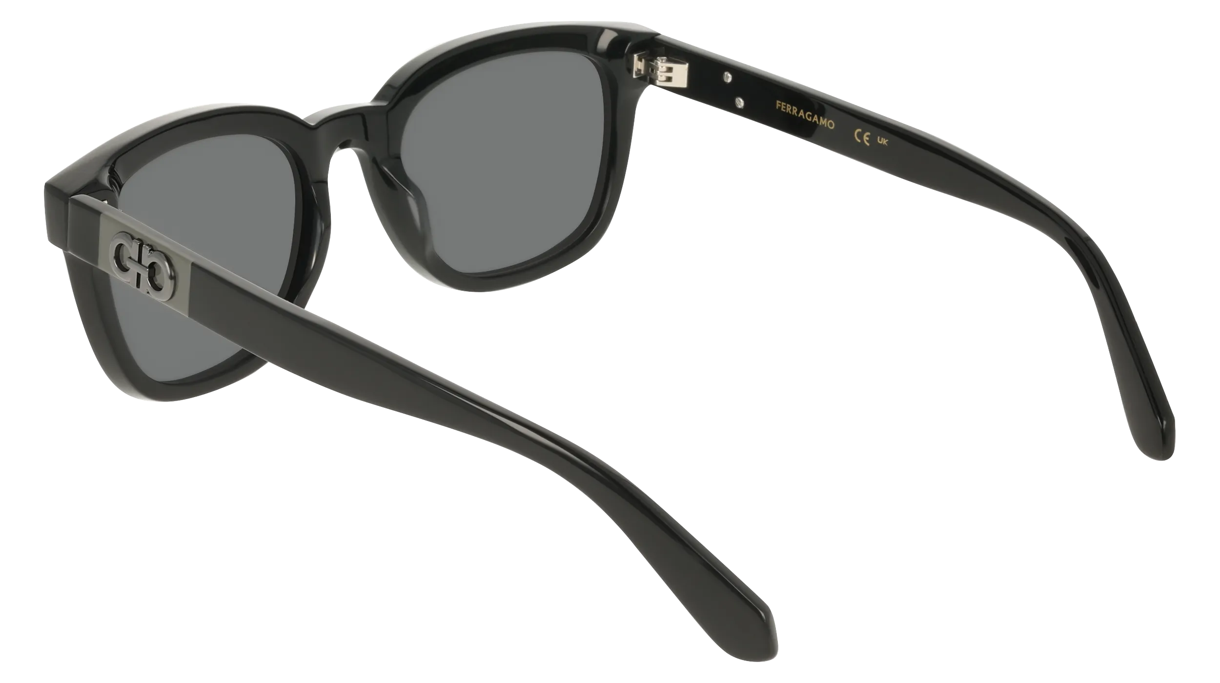 Ferragamo SF2107S 001 Occhiali da sole Acetato Nero Grigio Squadrata Normale - immagine 4
