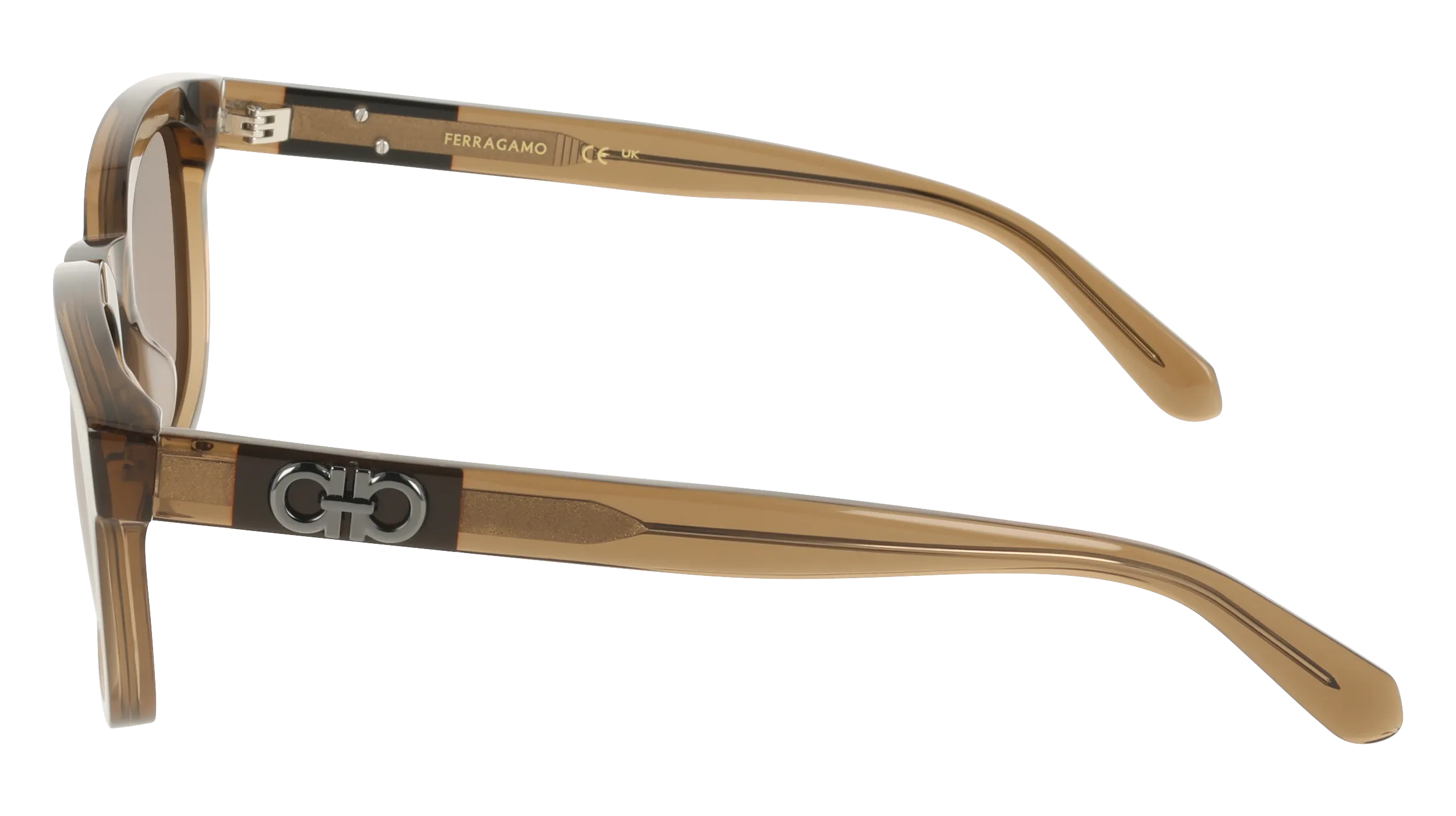Ferragamo SF2107S 232 Occhiali da sole Acetato Marrone Marrone Squadrata Normale - immagine 3