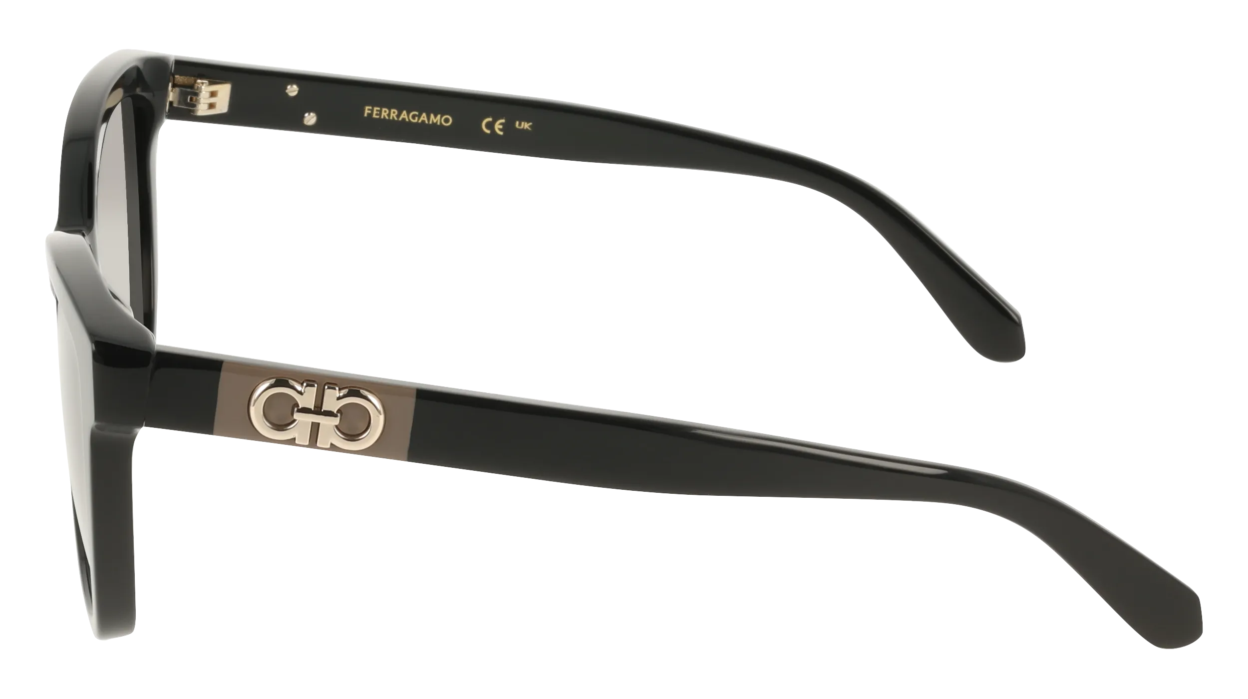 Ferragamo SF2108S 001 Occhiali da sole Acetato Nero Squadrata Normale - immagine 3