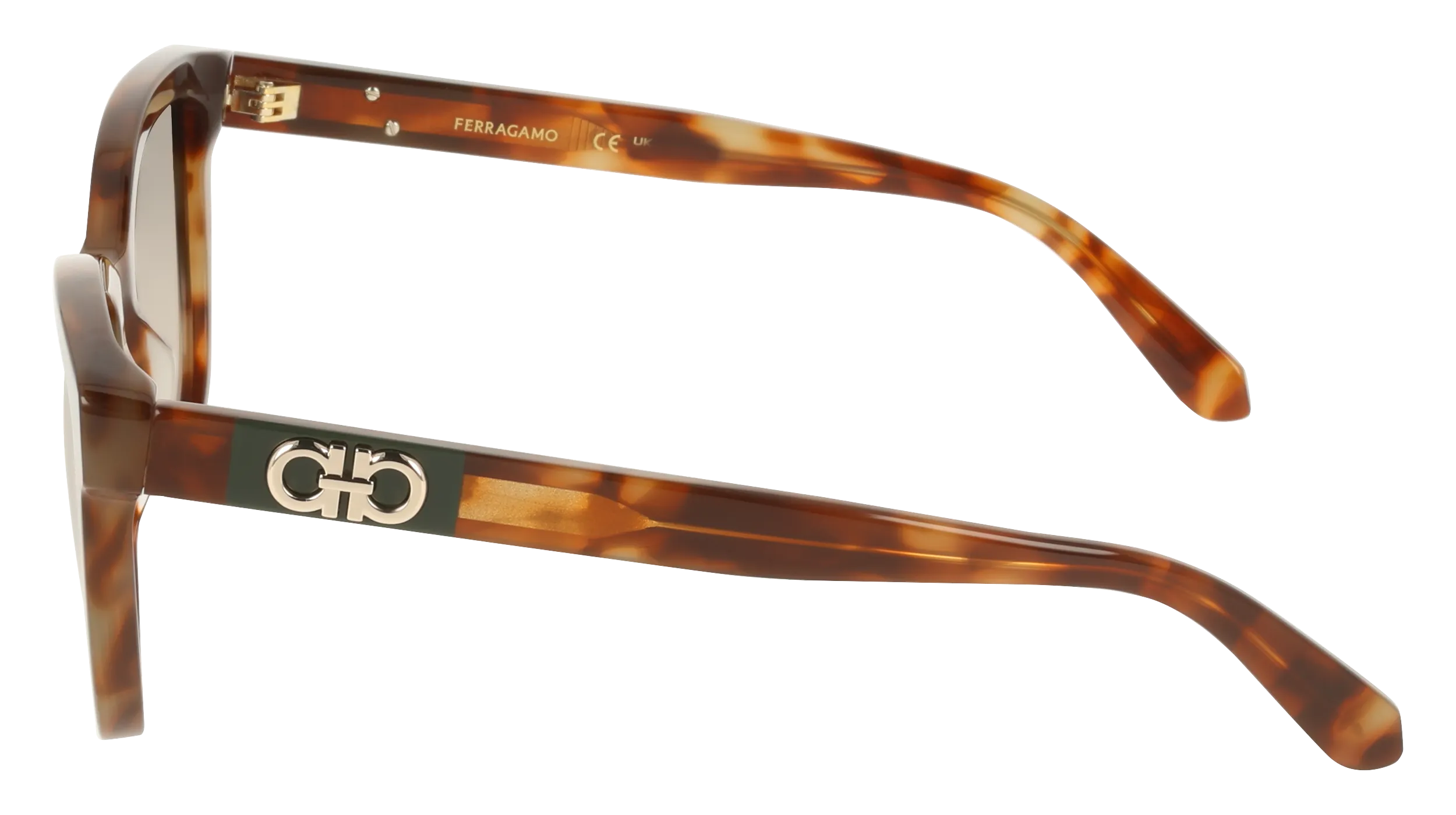 Ferragamo SF2108S 225 Occhiali da sole Acetato Marrone Squadrata Normale - immagine 3