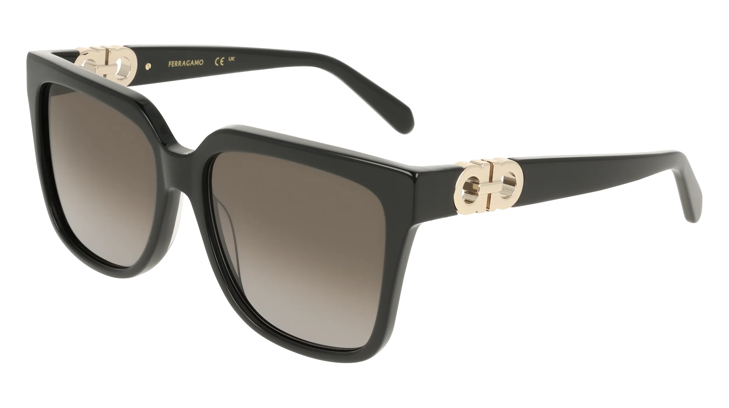 Ferragamo SF2109S 001 Occhiali da sole Acetato Nero Squadrata Normale - immagine 1