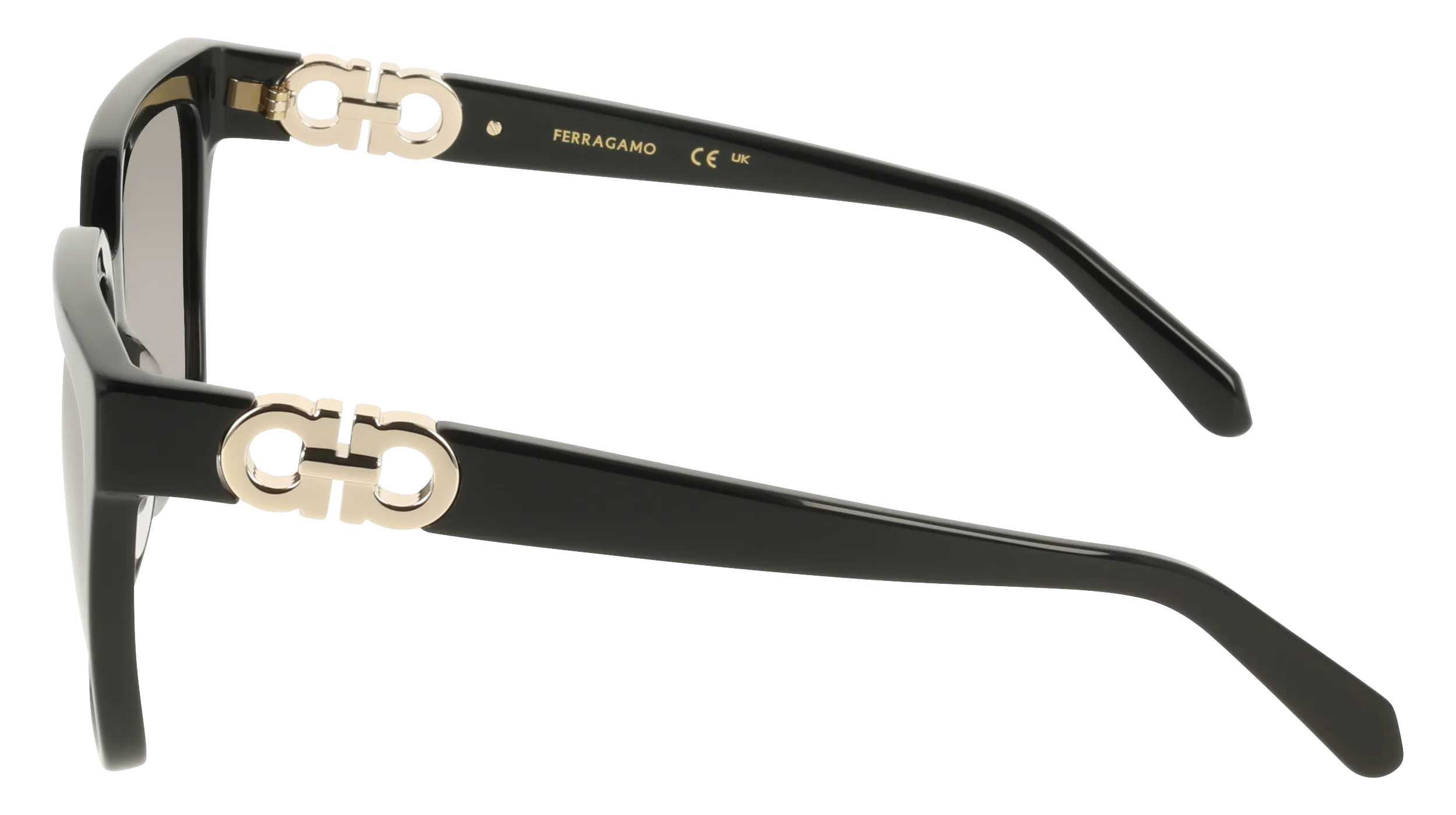 Ferragamo SF2109S 001 Occhiali da sole Acetato Nero Squadrata Normale - immagine 3