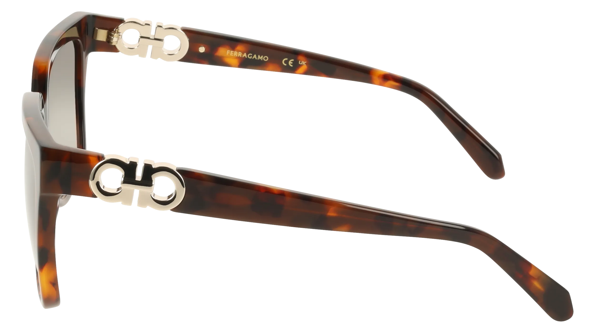 Ferragamo SF2109S 240 Occhiali da sole Acetato Havana Marrone Squadrata Normale - immagine 3