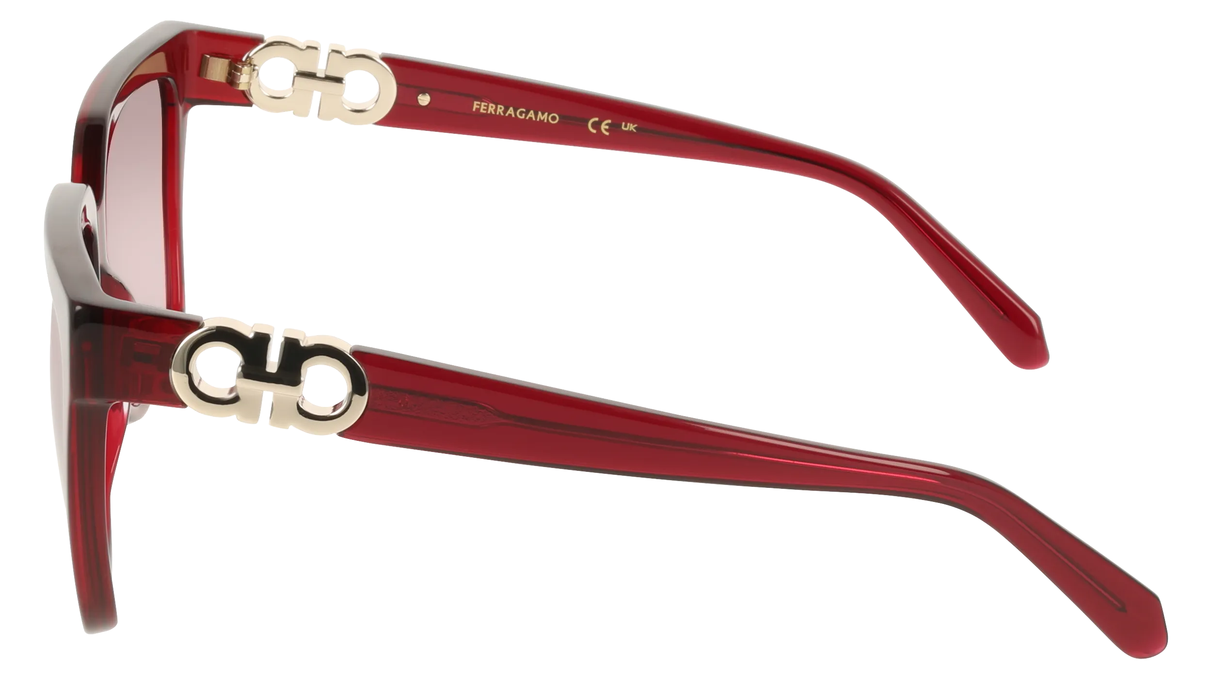 Ferragamo SF2109S 655 Occhiali da sole Acetato Viola Bordeaux Squadrata Normale - immagine 3