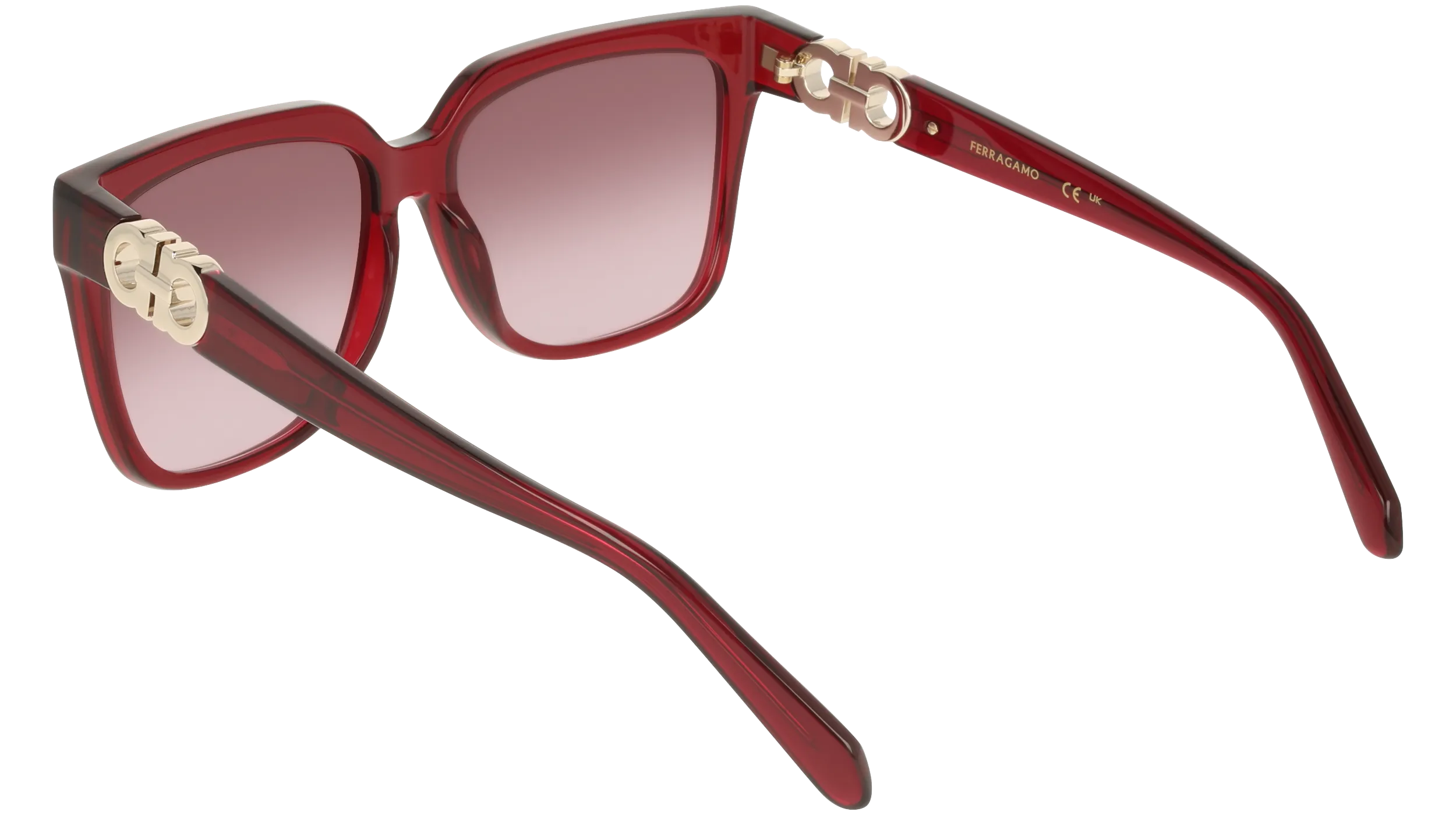 Ferragamo SF2109S 655 Occhiali da sole Acetato Viola Bordeaux Squadrata Normale - immagine 4
