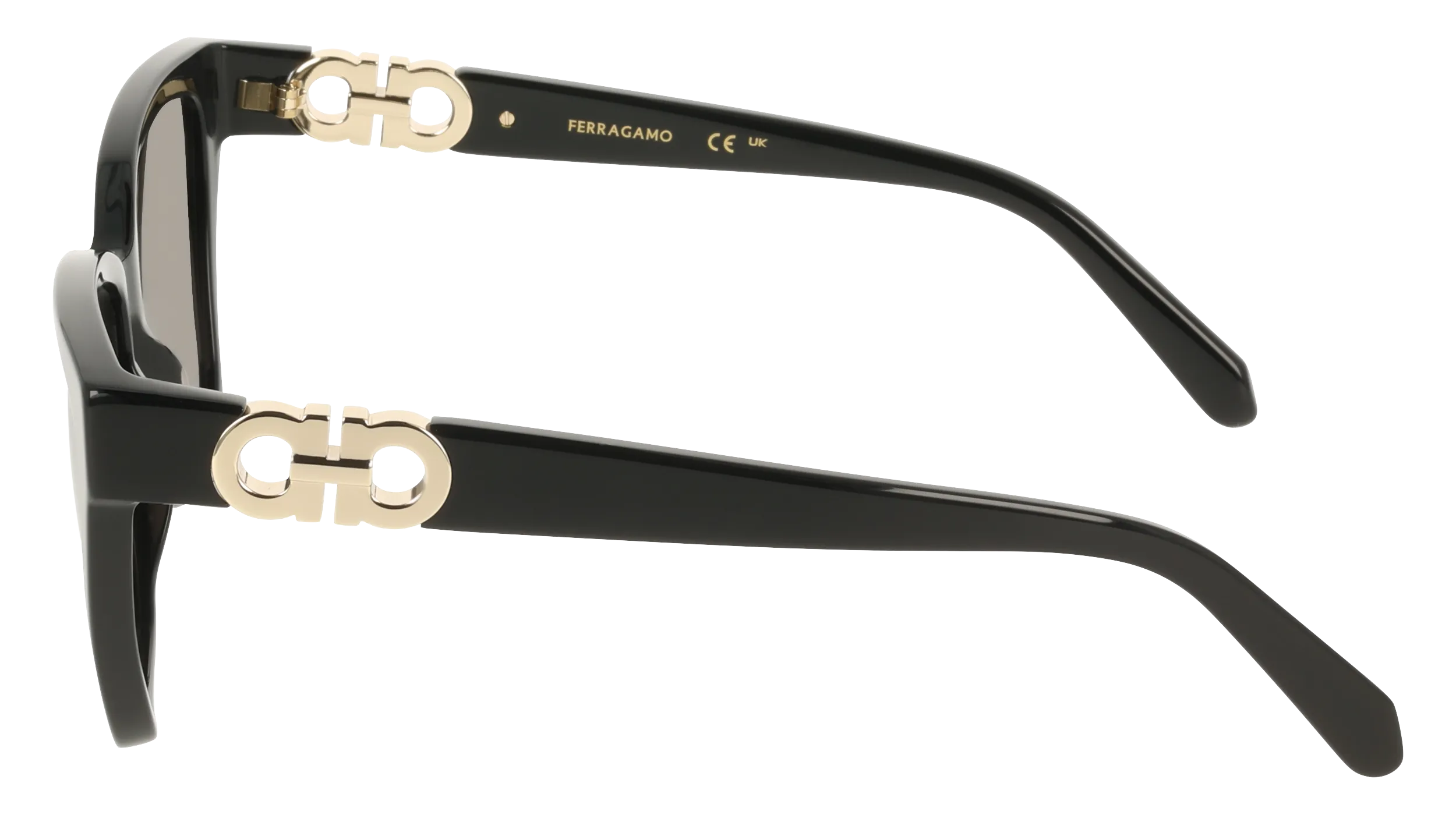 Ferragamo SF2110S 001 Occhiali da sole Acetato Nero Squadrata Normale - immagine 3