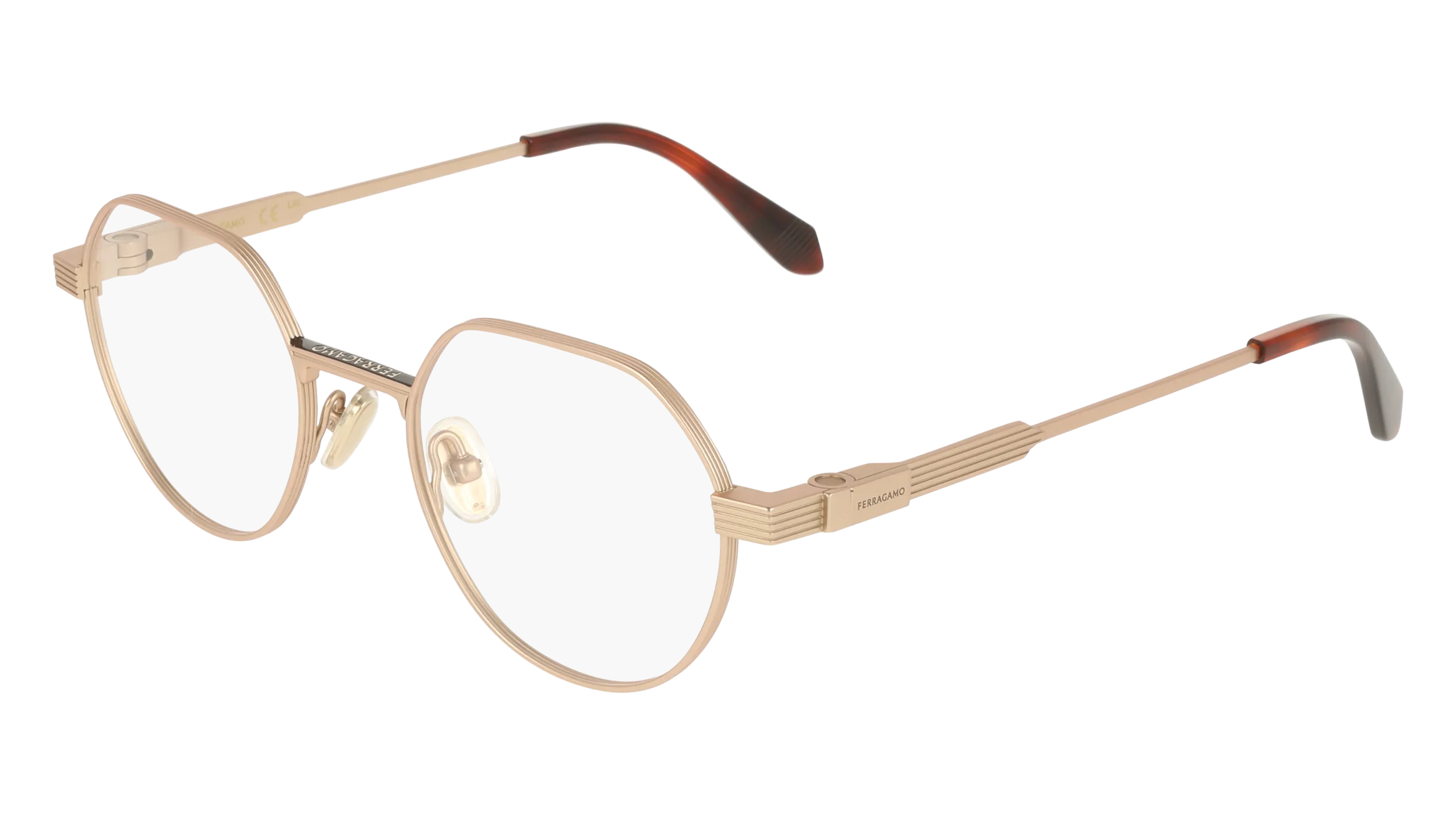 Ferragamo SF2605 711 Montature da vista Titanio Oro Squadrata Normale - immagine 1
