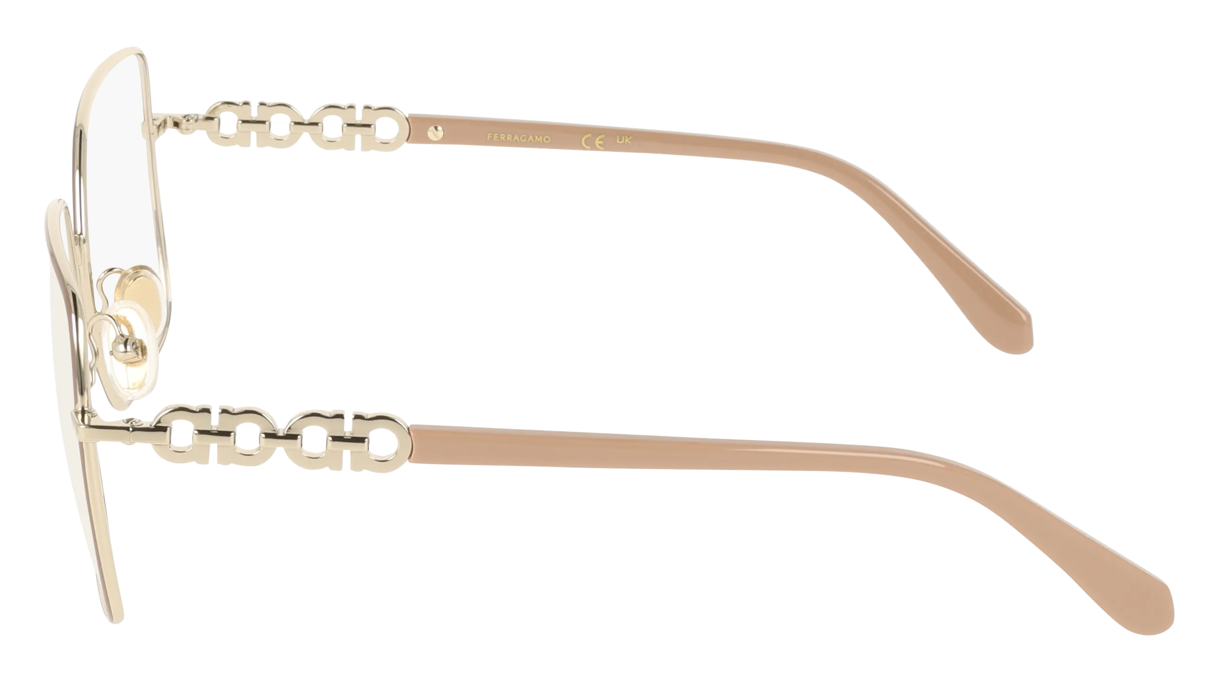 Ferragamo SF2241 744 Montature da vista Metallo Oro Squadrata Normale - immagine 3