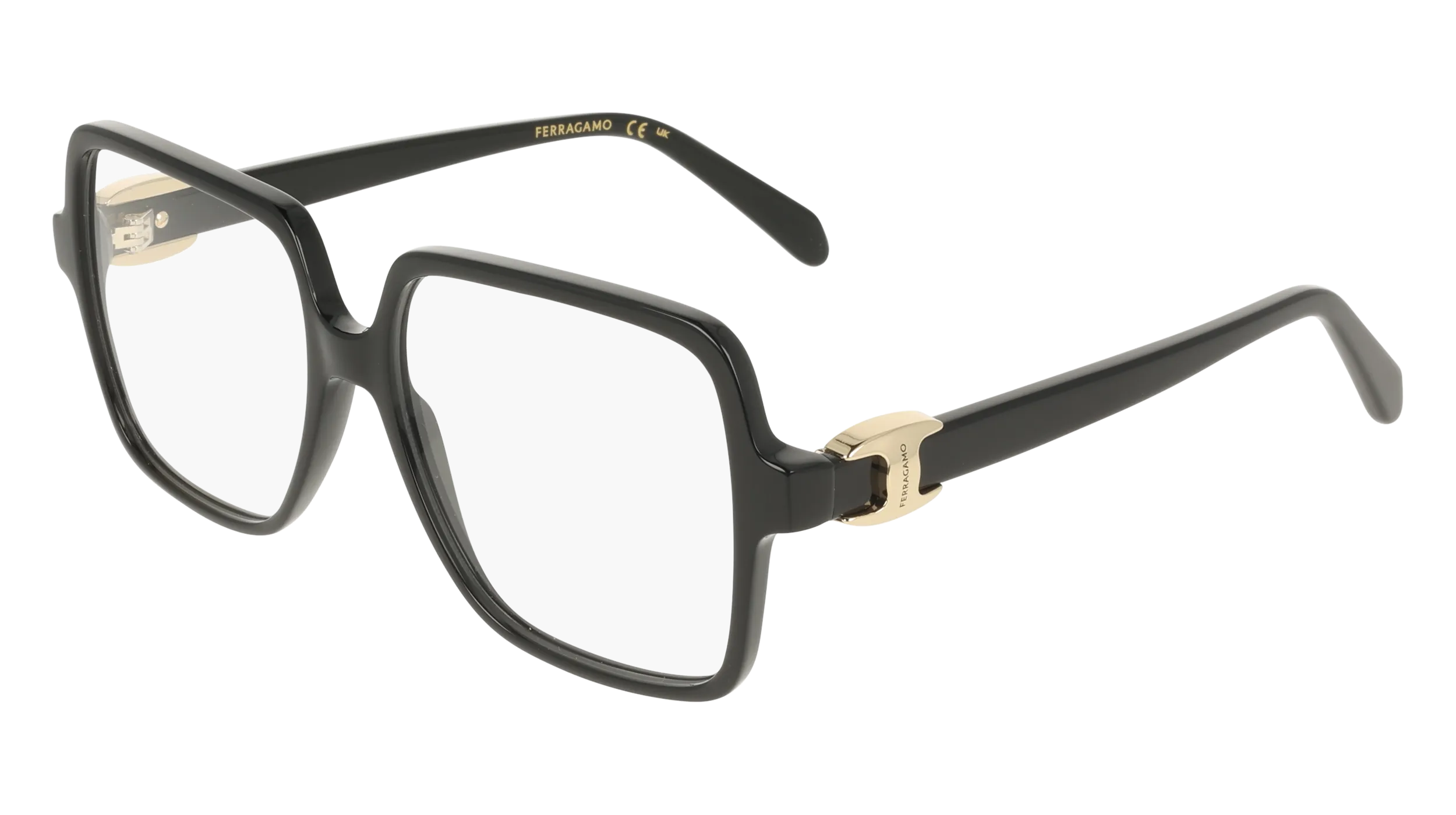 Ferragamo SF3058 001 Montature da vista Acetato Nero Squadrata Normale - immagine 1