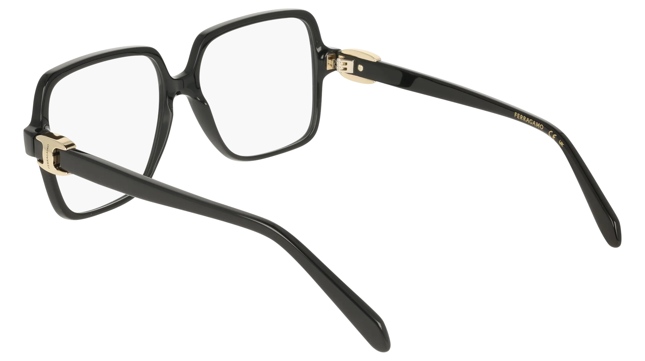 Ferragamo SF3058 001 Montature da vista Acetato Nero Squadrata Normale - immagine 4