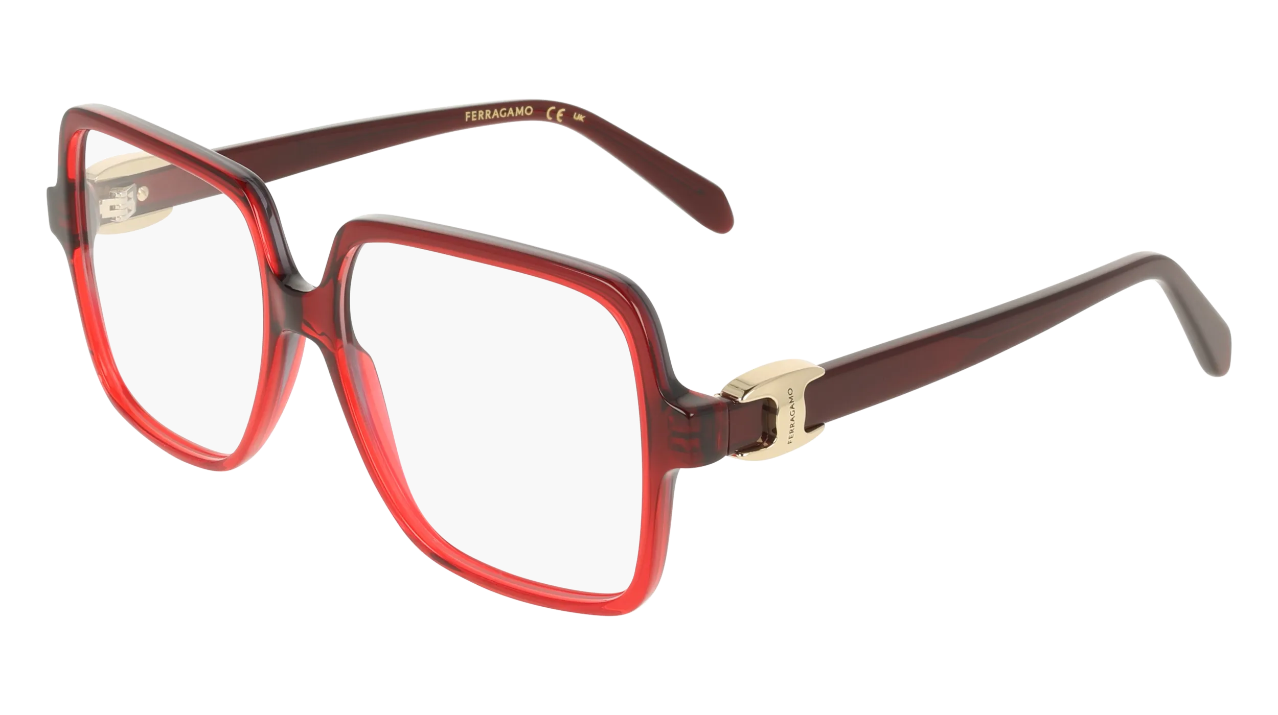 Ferragamo SF3058 615 Montature da vista Acetato Rosso Squadrata Normale - immagine 1