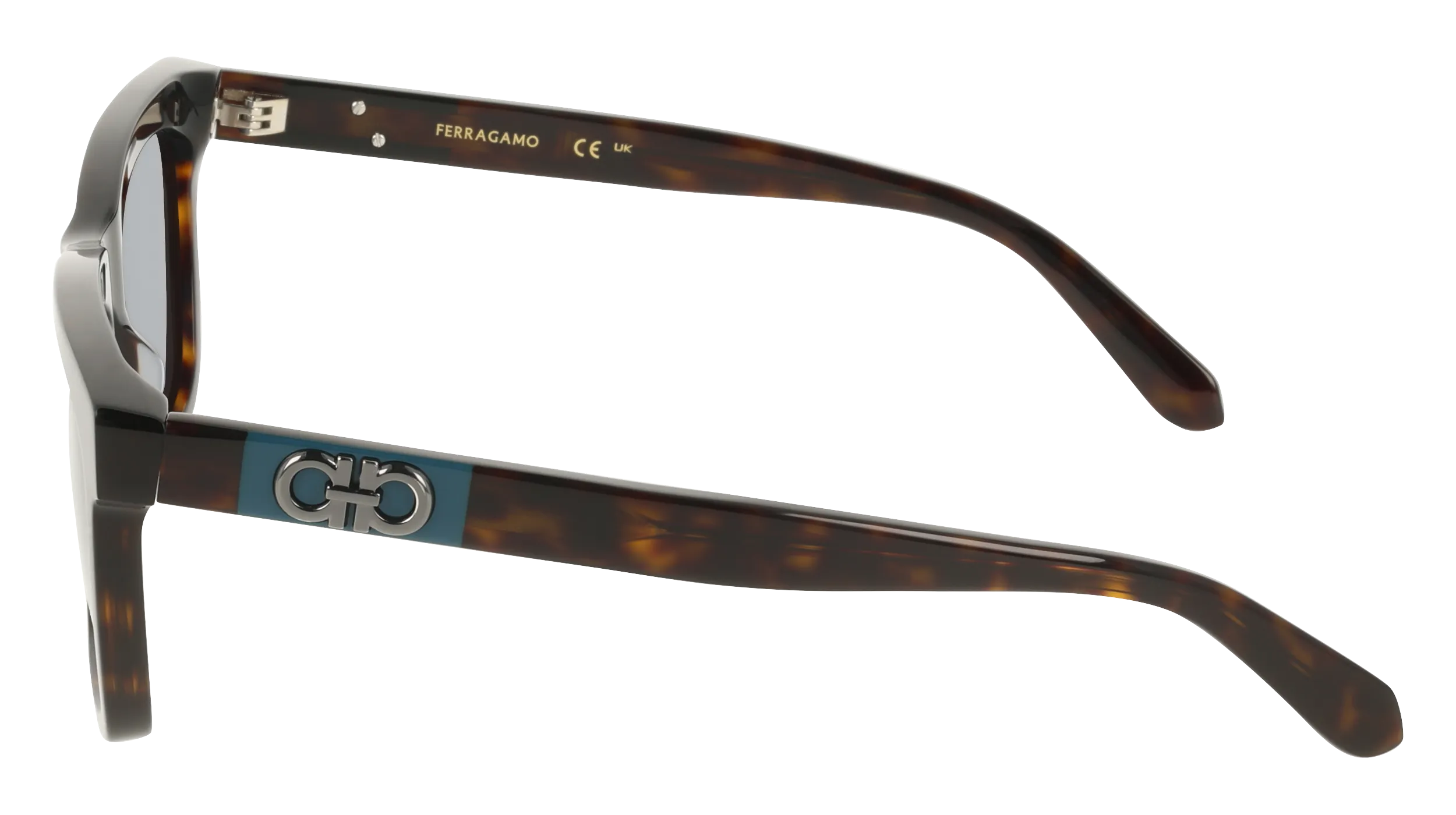 Ferragamo SF2113S 242 Occhiali da sole Acetato Havana Blu Squadrata Normale - immagine 3