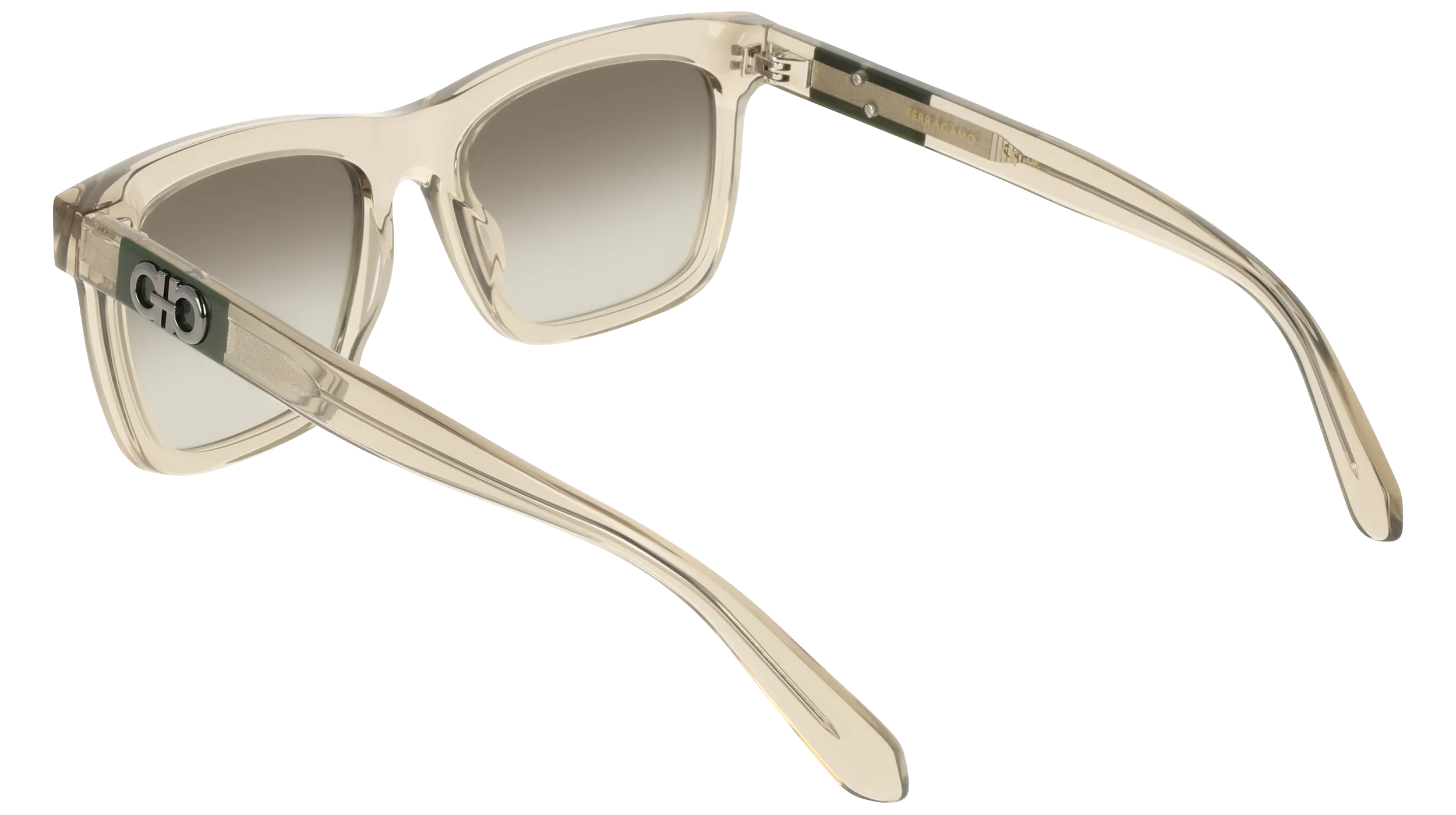 Ferragamo SF2113S 313 Occhiali da sole Acetato Verde Marrone Squadrata Normale - immagine 4