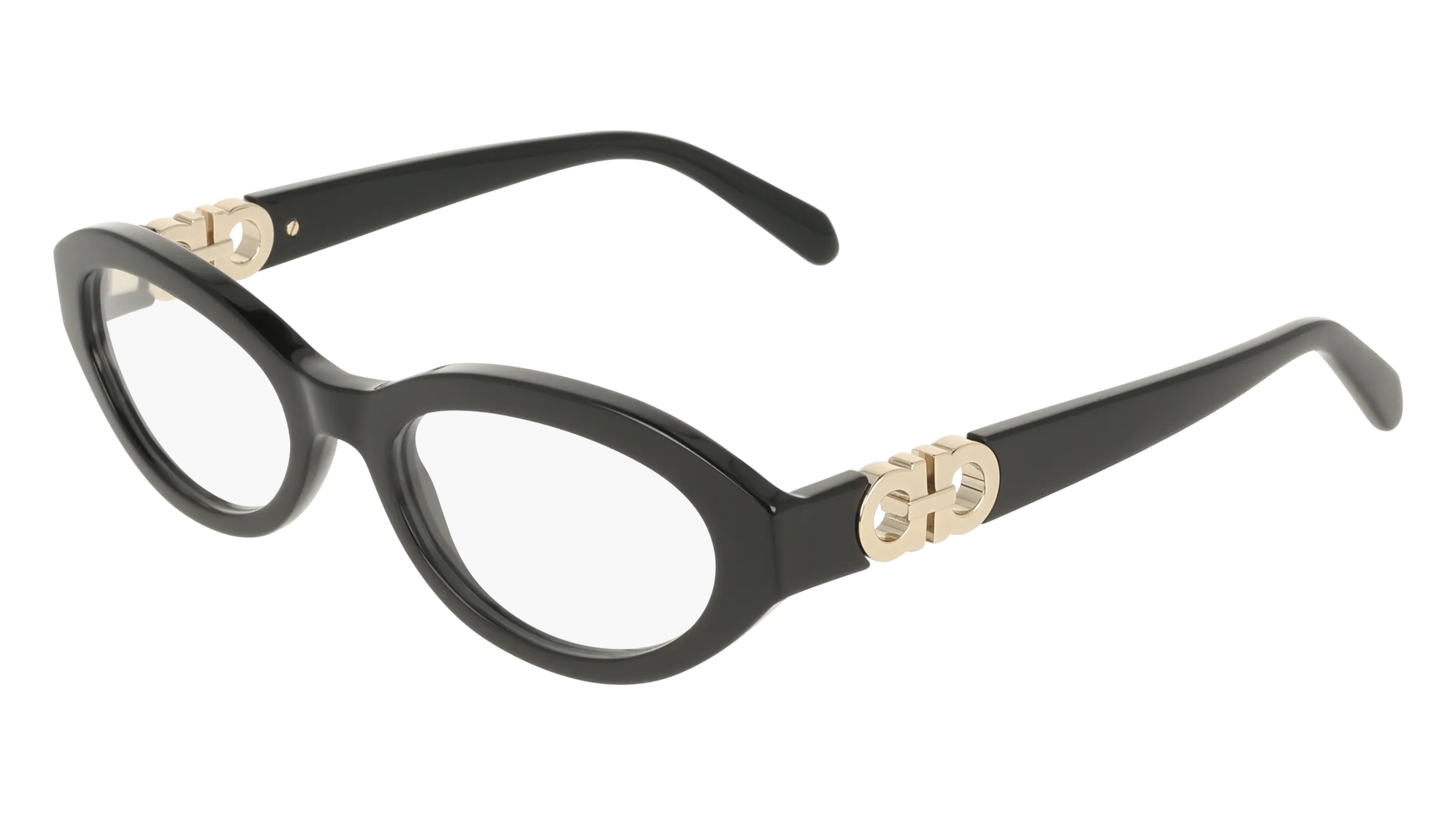 Ferragamo SF3057 001 Montature da vista Acetato Nero Rotonda Normale - immagine 1