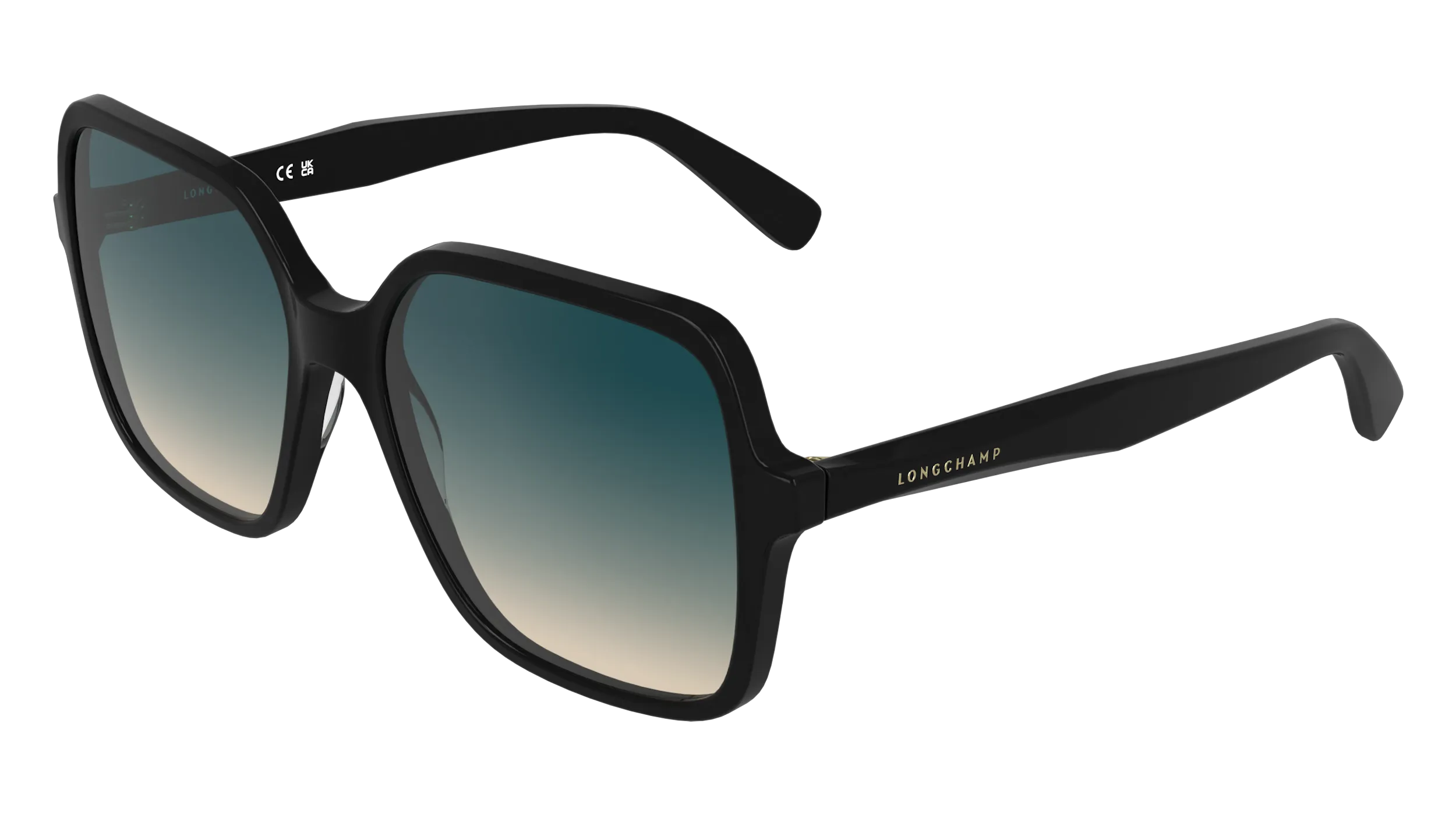LONGCHAMP LO808S 001 Occhiali da sole Acetato Nero Blu Squadrata Normale - immagine 1