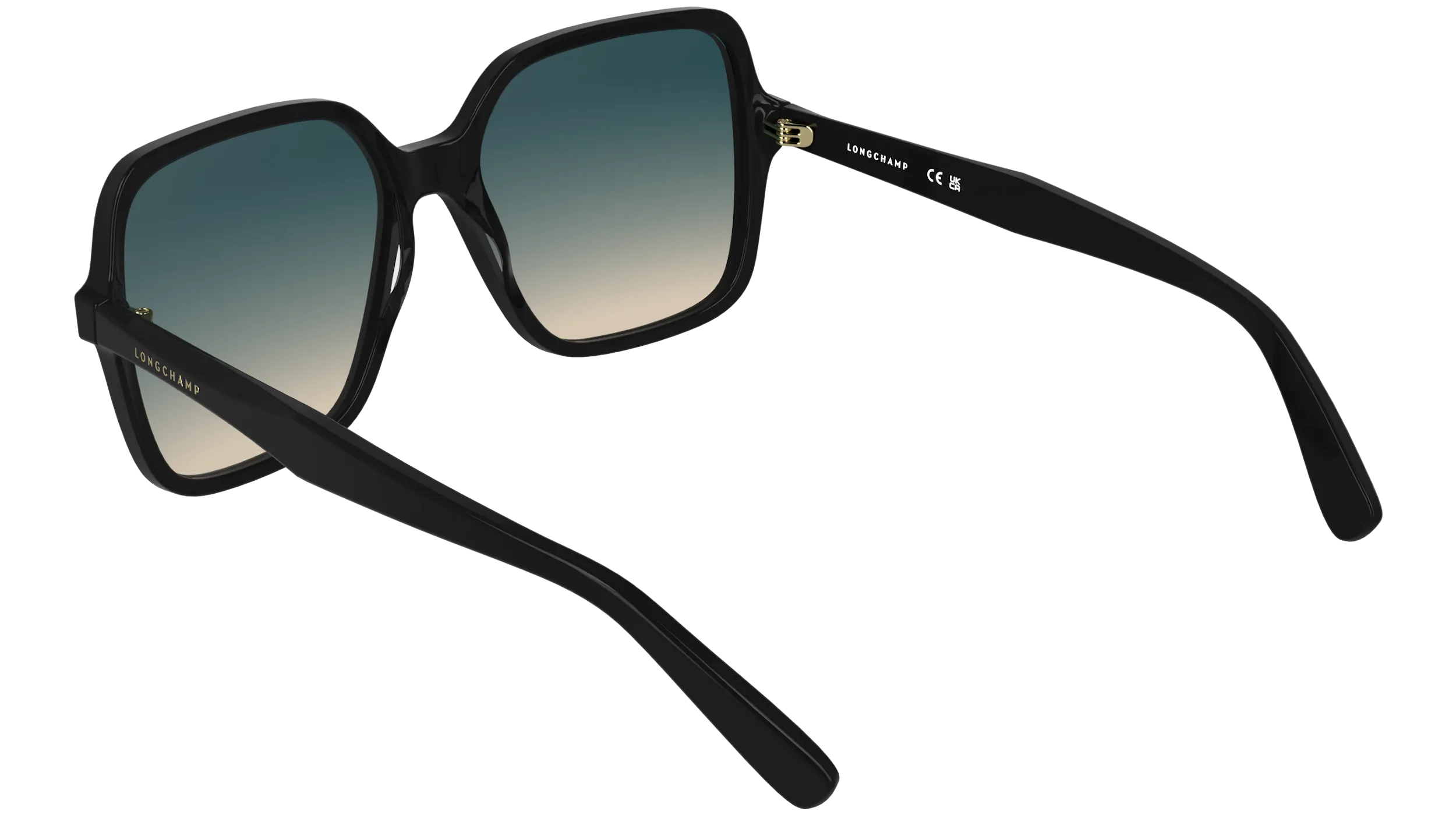 LONGCHAMP LO808S 001 Occhiali da sole Acetato Nero Blu Squadrata Normale - immagine 4