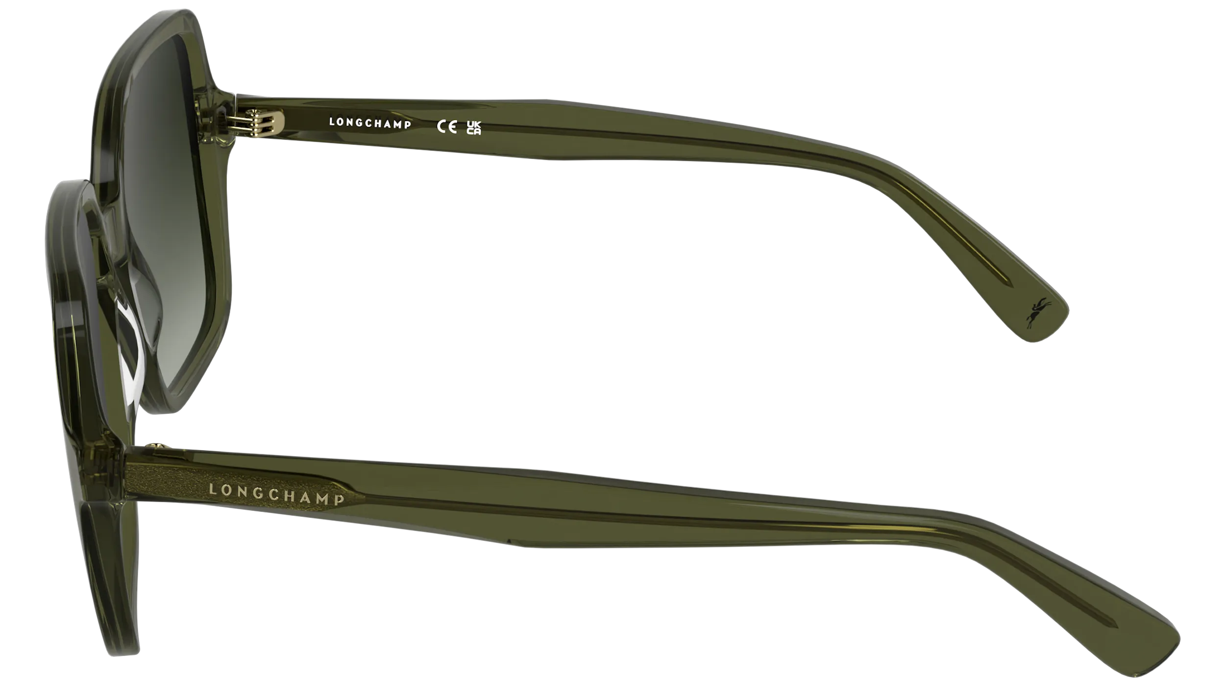 LONGCHAMP LO808S 319 Occhiali da sole Acetato Verde Marrone Squadrata Normale - immagine 3