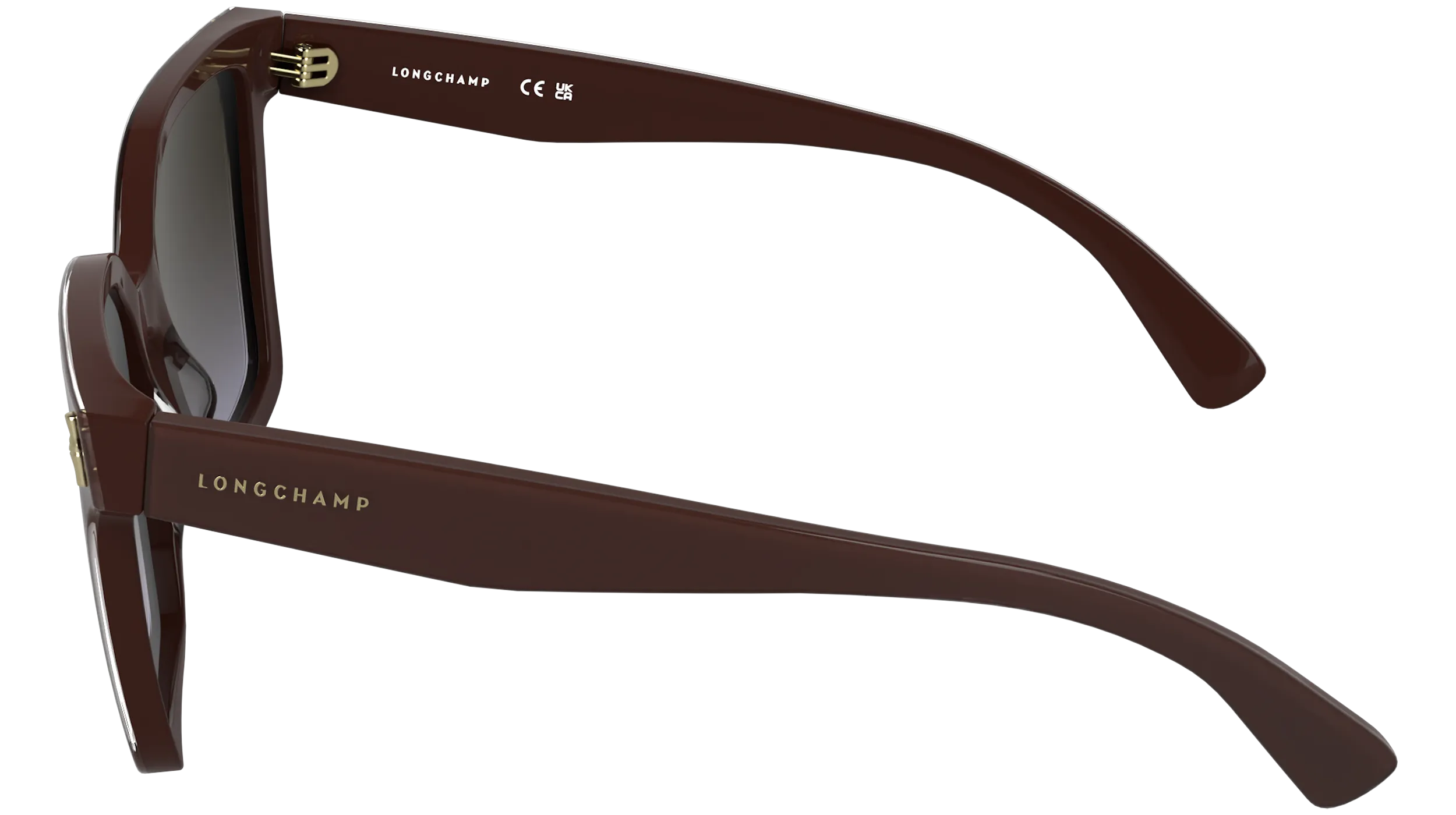 LONGCHAMP LO802S 609 Occhiali da sole Acetato Rosso Marrone Squadrata Normale - immagine 3