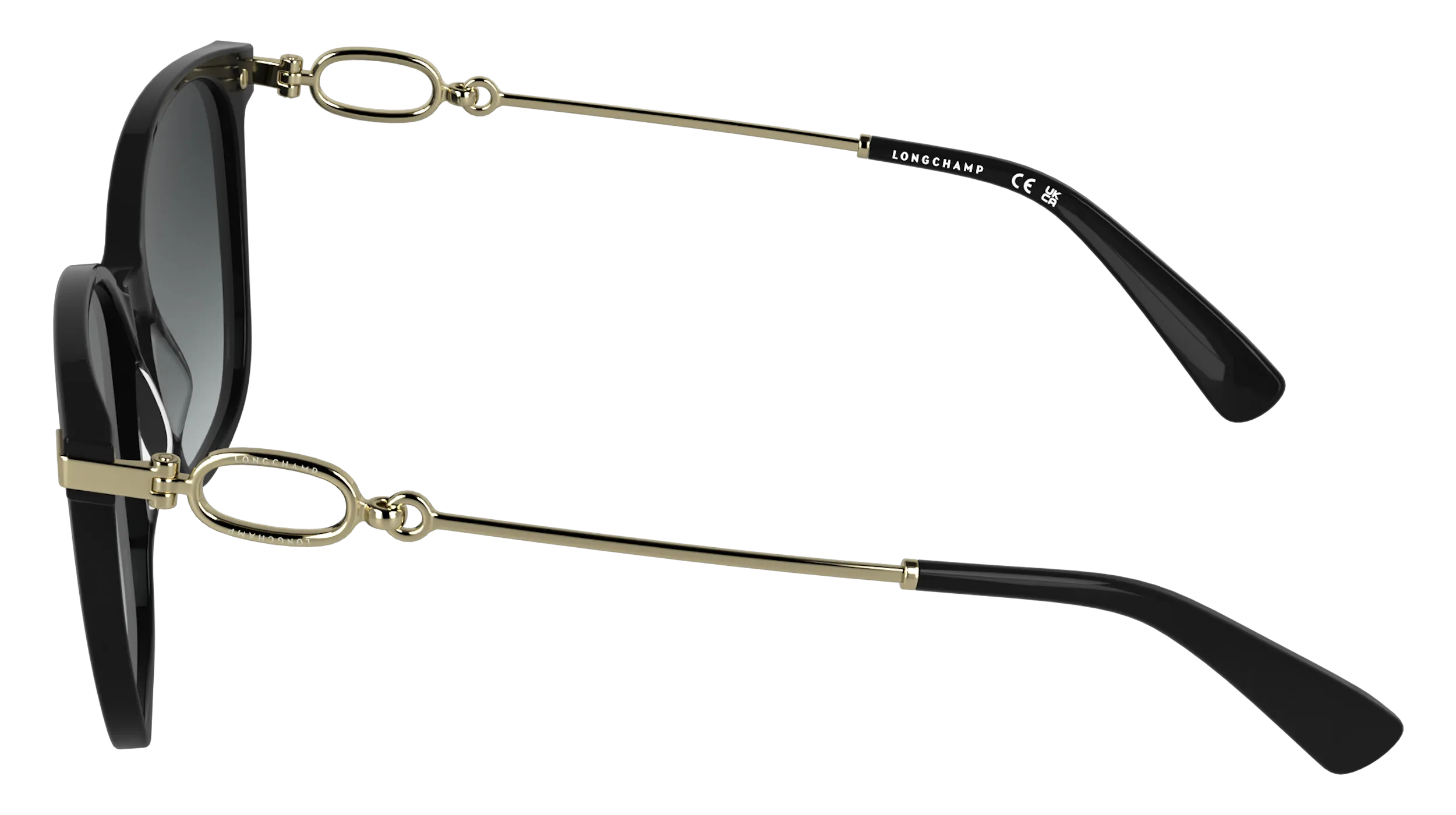 LONGCHAMP LO805S 001 Occhiali da sole Acetato Nero Squadrata Normale - immagine 3