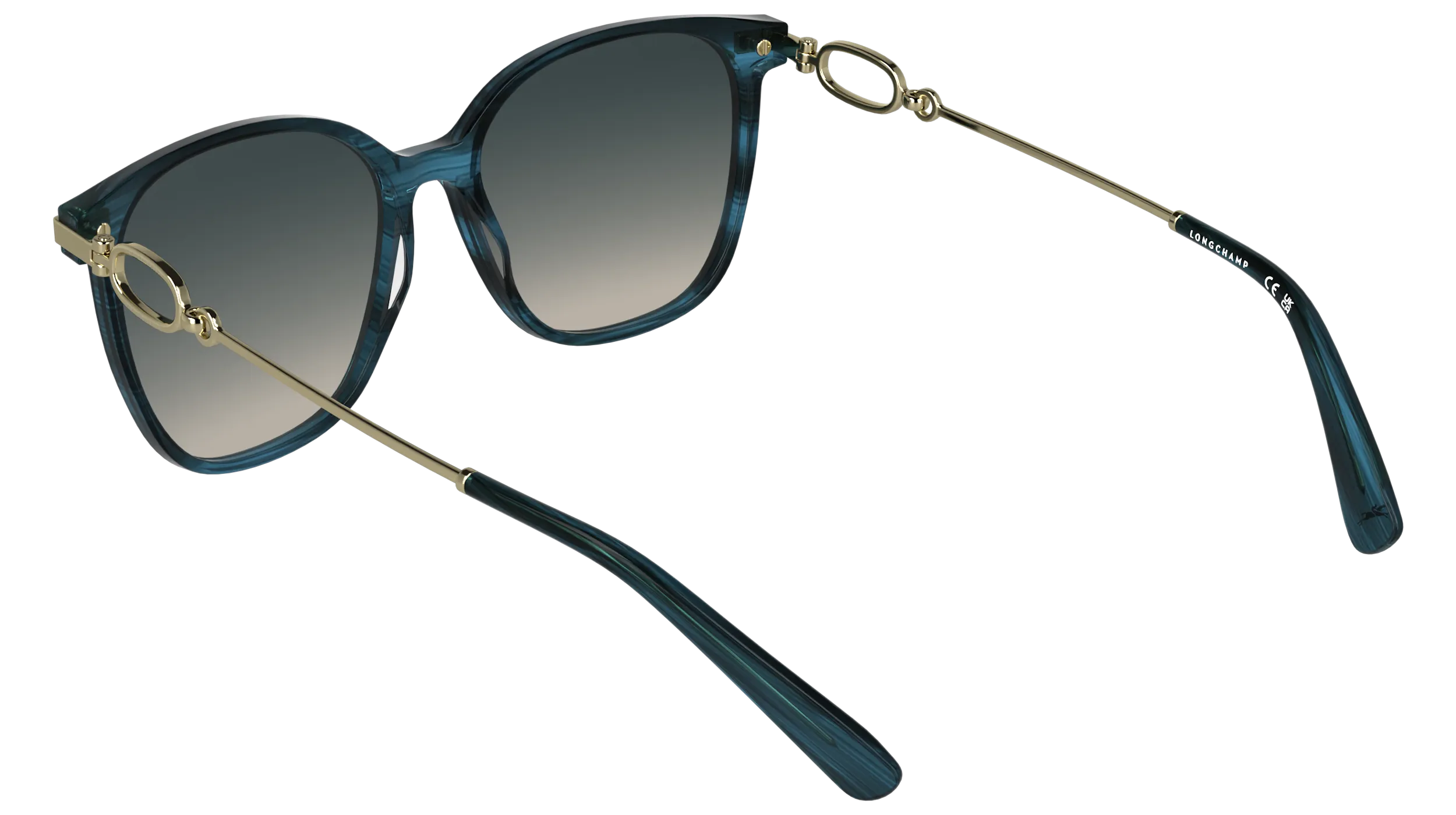 LONGCHAMP LO805S 407 Occhiali da sole Acetato Blu Blu Squadrata Normale - immagine 4
