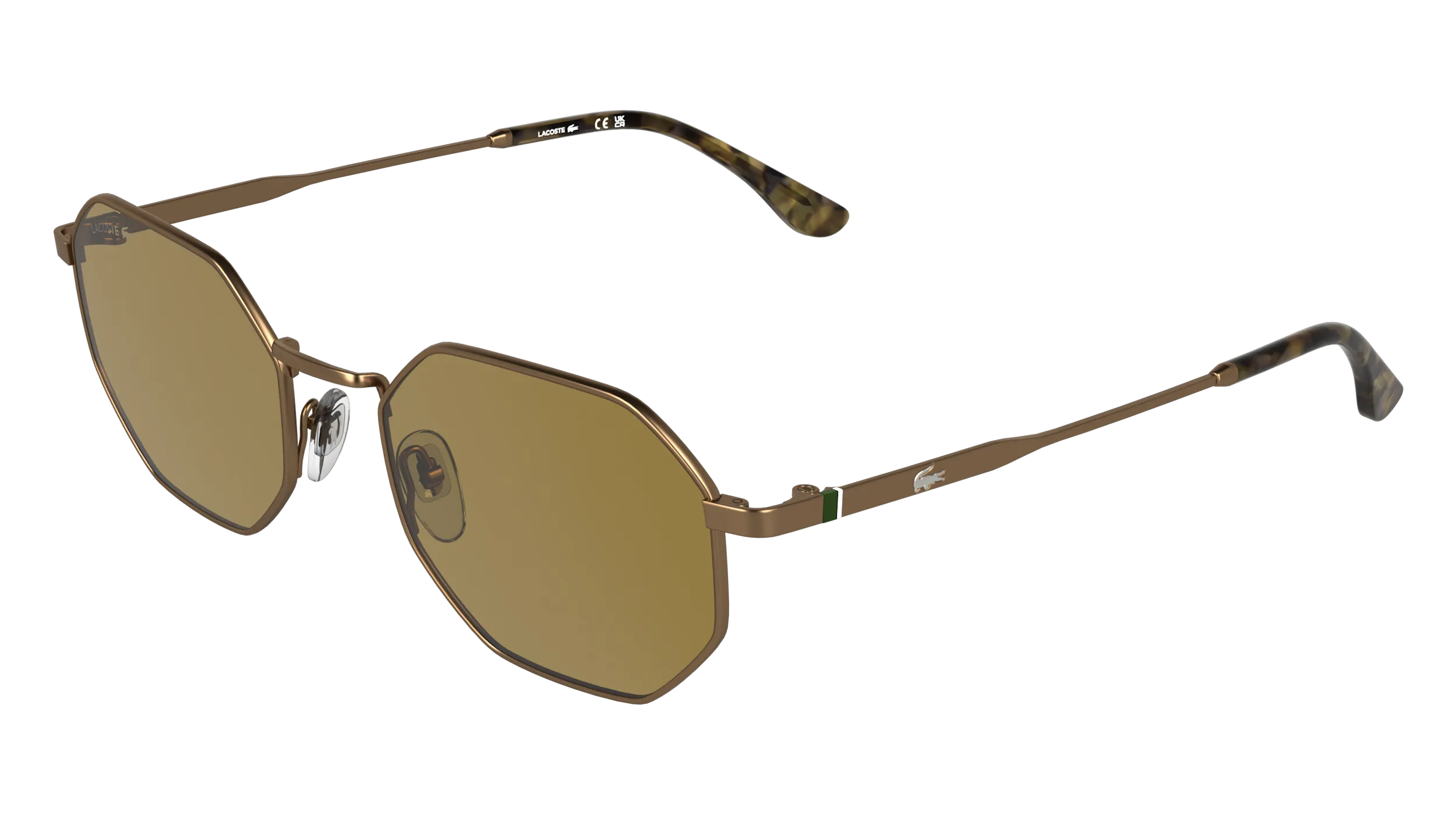 Lacoste L280S 750 Occhiali da sole Metallo Oro Marrone Squadrata Normale - immagine 1
