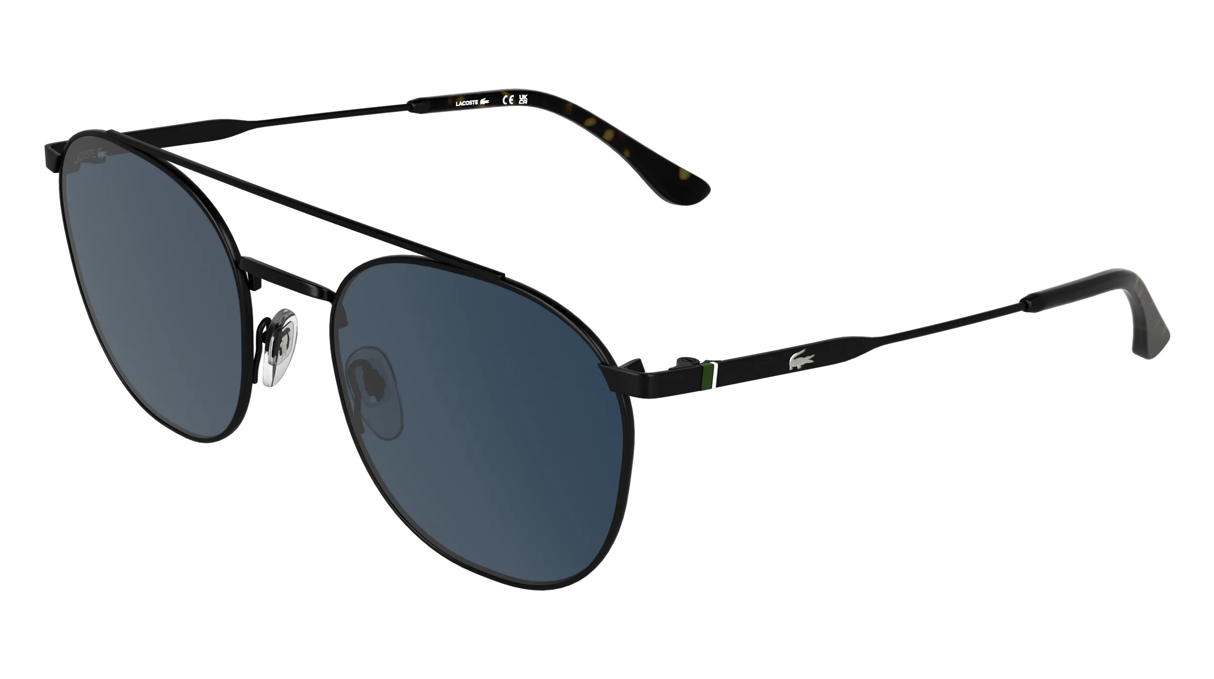 Lacoste L281S 002 Occhiali da sole Metallo Nero Blu Squadrata Normale - immagine 1