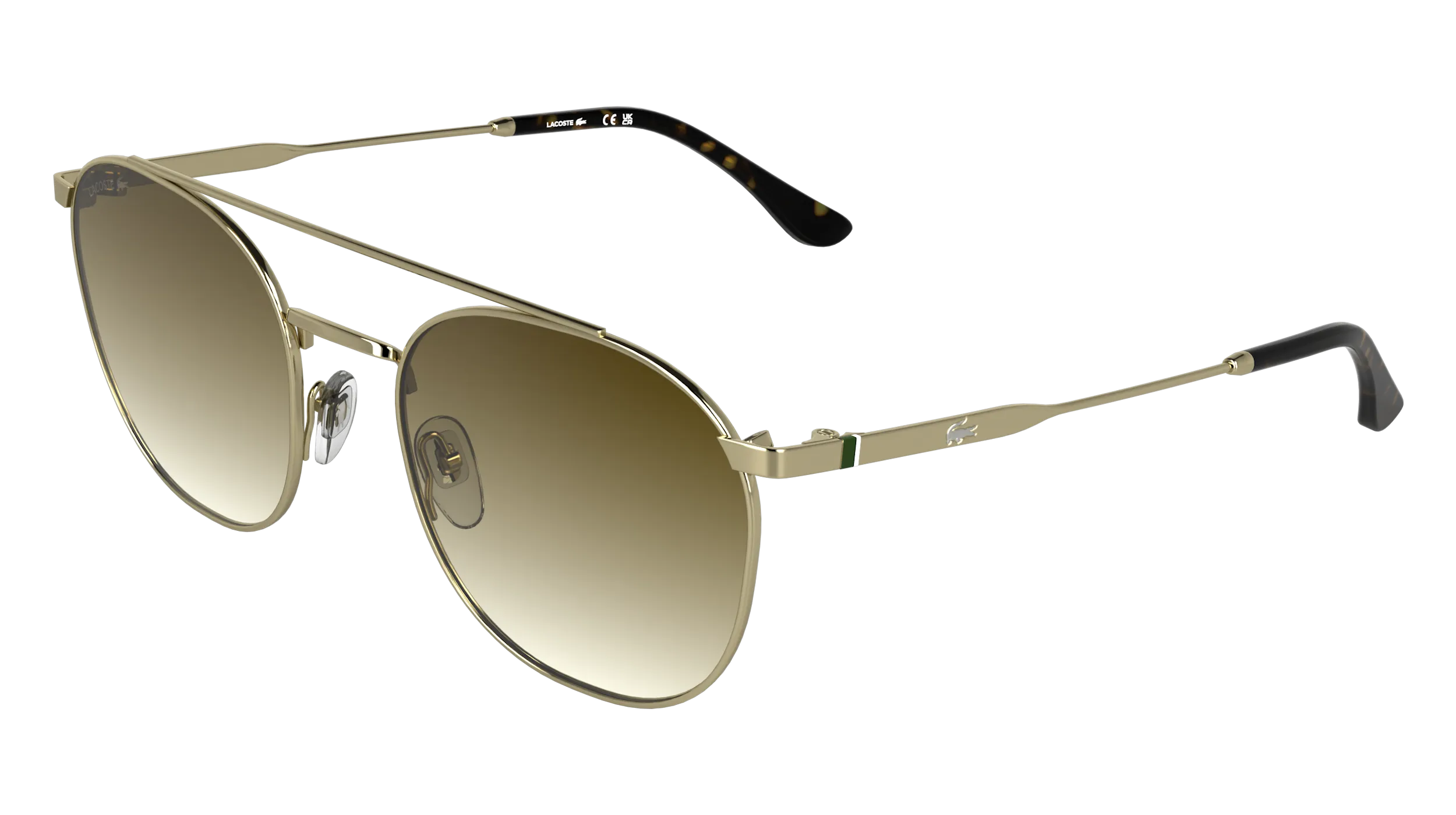 Lacoste L281S 714 Occhiali da sole Metallo Oro Marrone Squadrata Normale - immagine 1