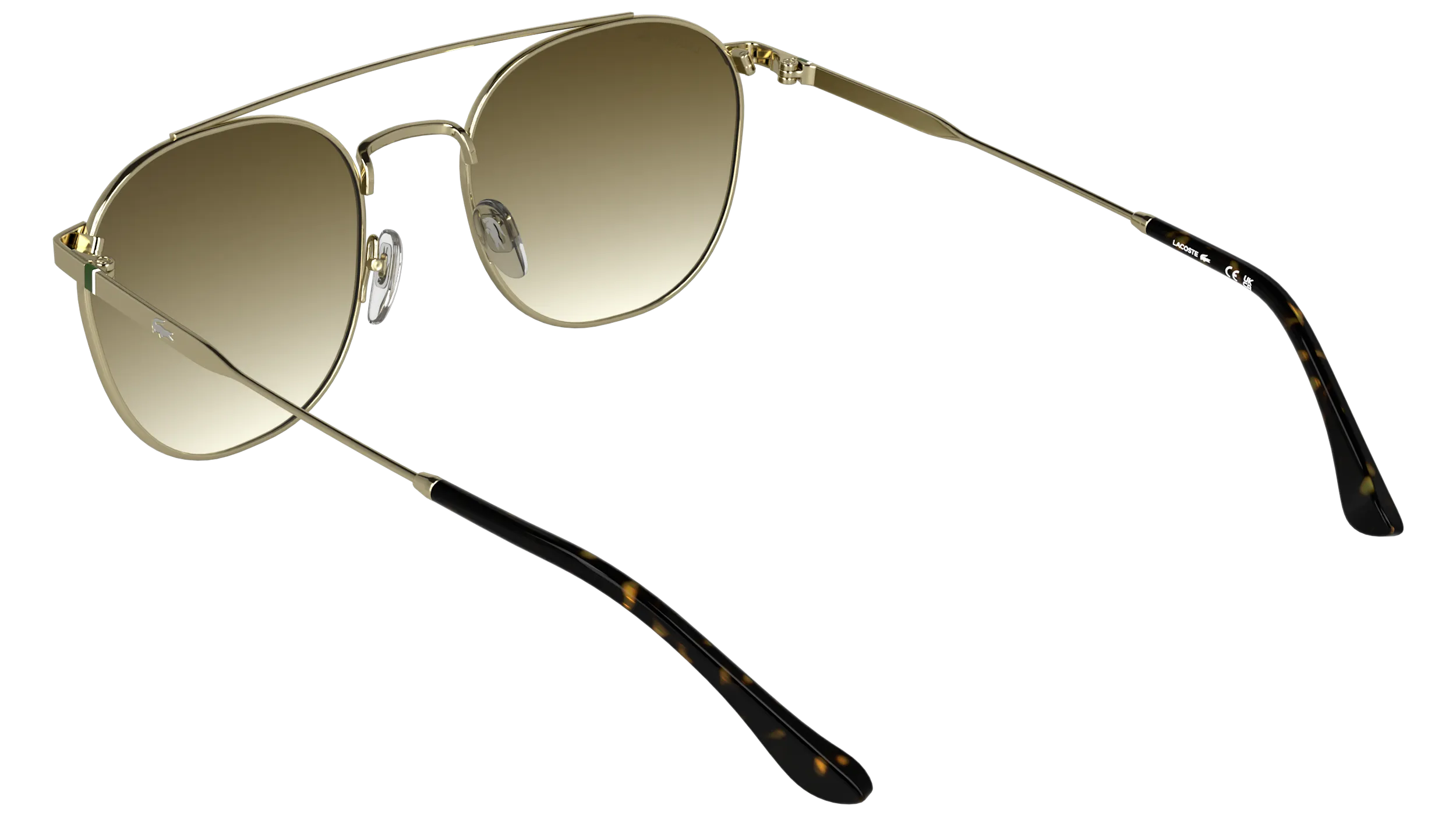 Lacoste L281S 714 Occhiali da sole Metallo Oro Marrone Squadrata Normale - immagine 4
