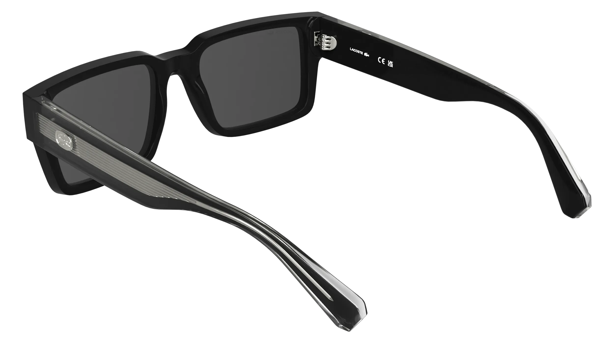 Lacoste L6089S 001 Occhiali da sole Bio-iniettato Nero Grigio Squadrata Normale - immagine 4