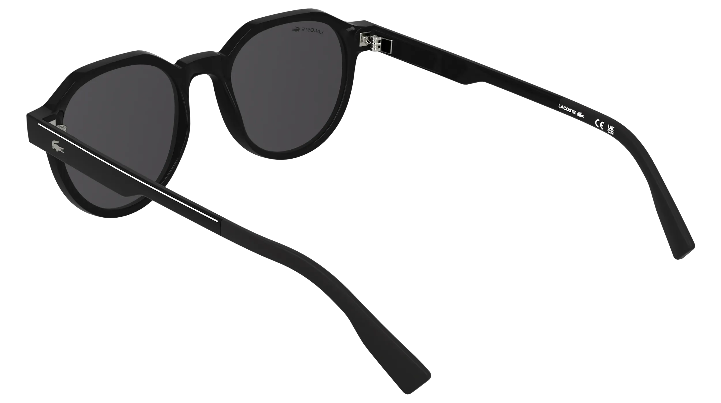Lacoste L6087S 001 Occhiali da sole Bio-iniettato Nero Grigio Squadrata Normale - immagine 4