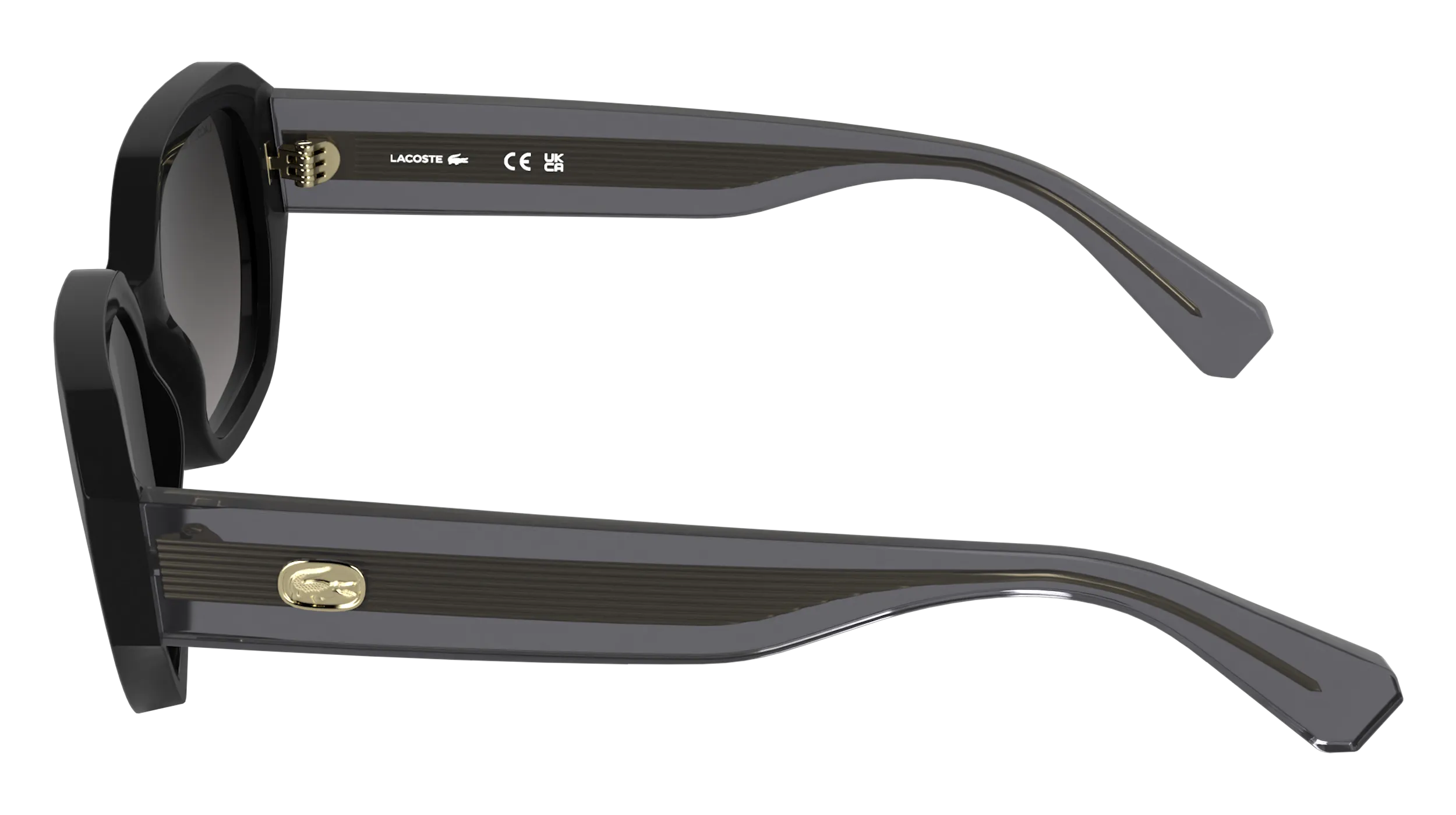 Lacoste L6091S 001 Occhiali da sole Bio-iniettato Nero Squadrata Normale - immagine 3