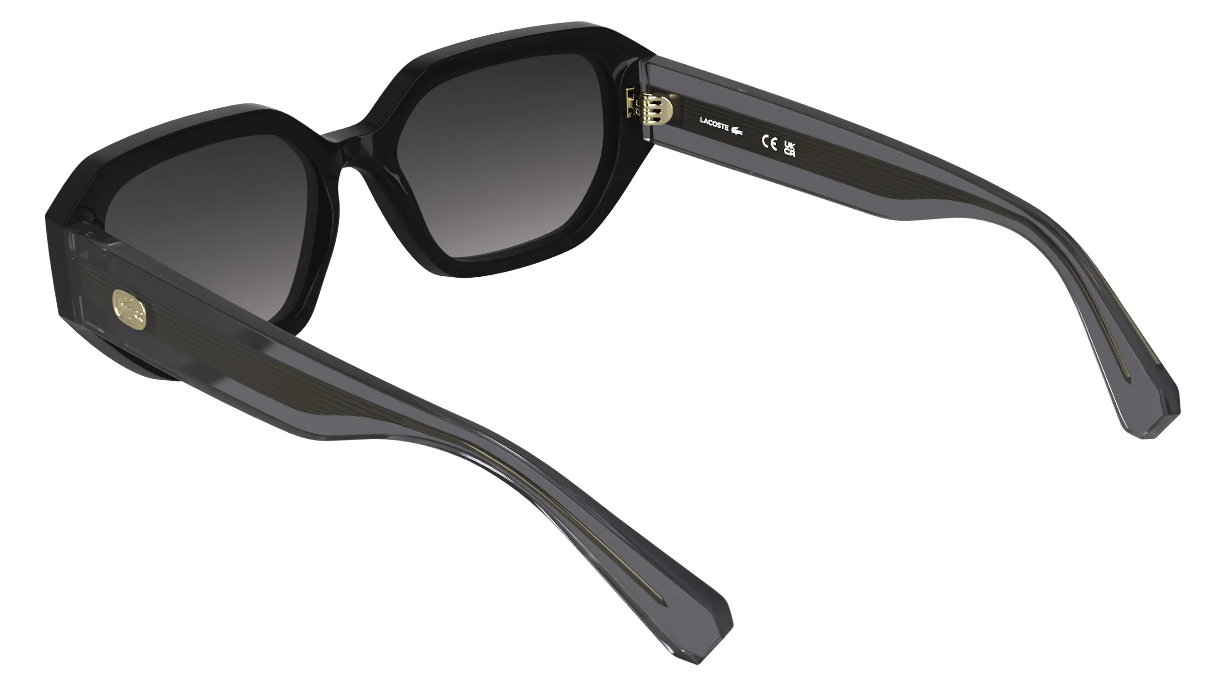 Lacoste L6091S 001 Occhiali da sole Bio-iniettato Nero Squadrata Normale - immagine 4