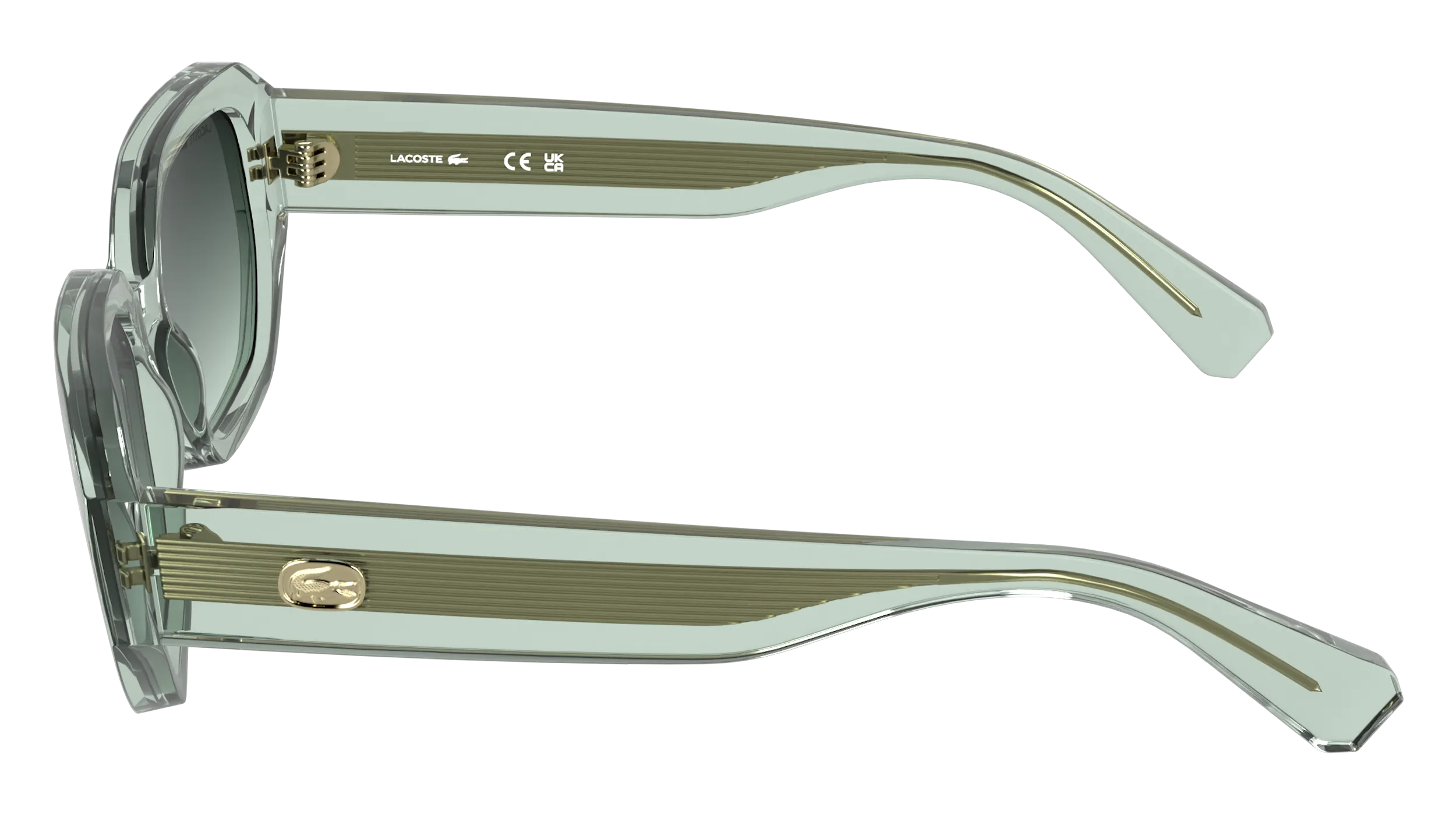 Lacoste L6091S 320 Occhiali da sole Bio-iniettato Verde Verde Squadrata Normale - immagine 3