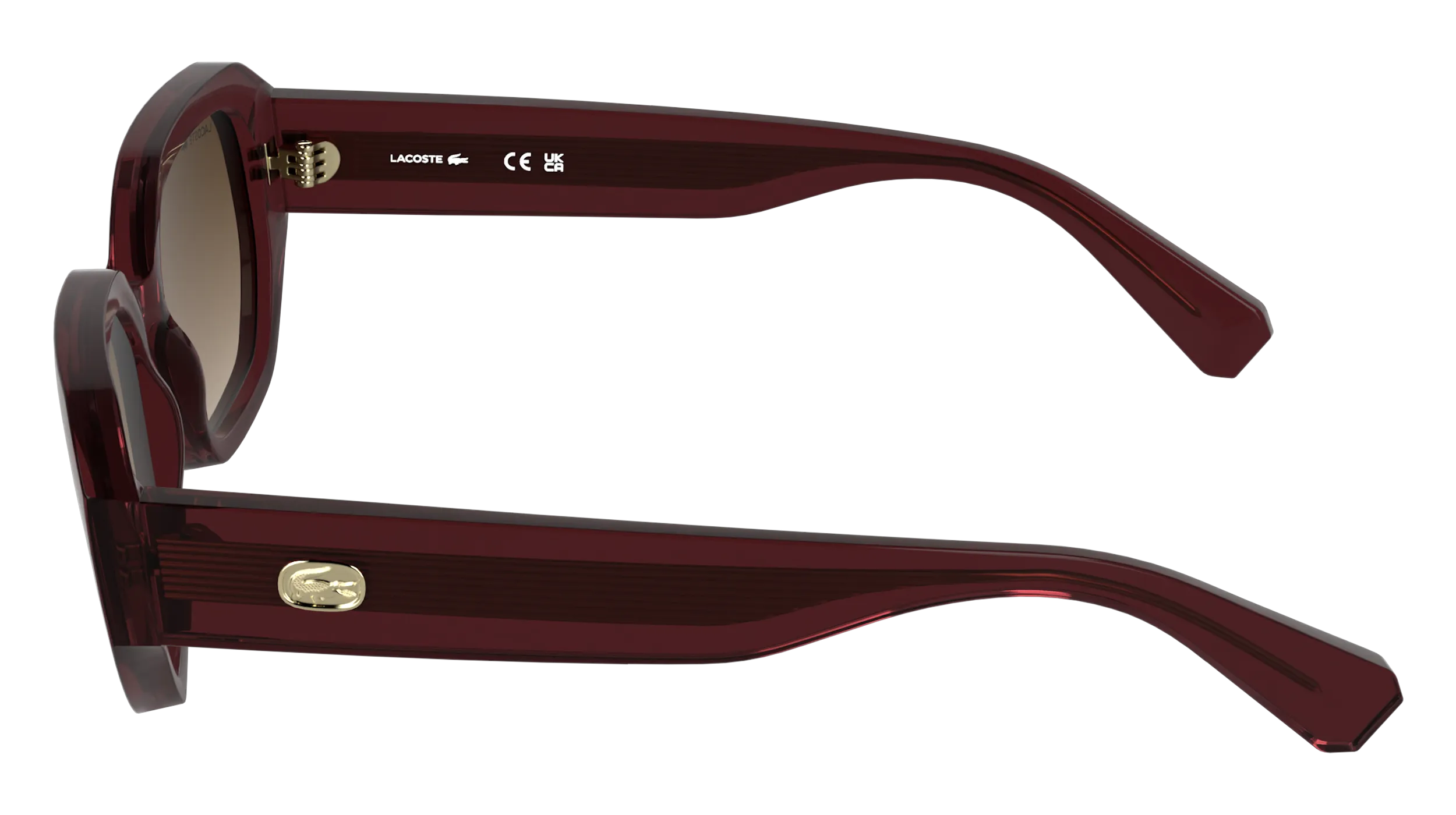 Lacoste L6091S 601 Occhiali da sole Bio-iniettato Bordeaux Squadrata Normale - immagine 3