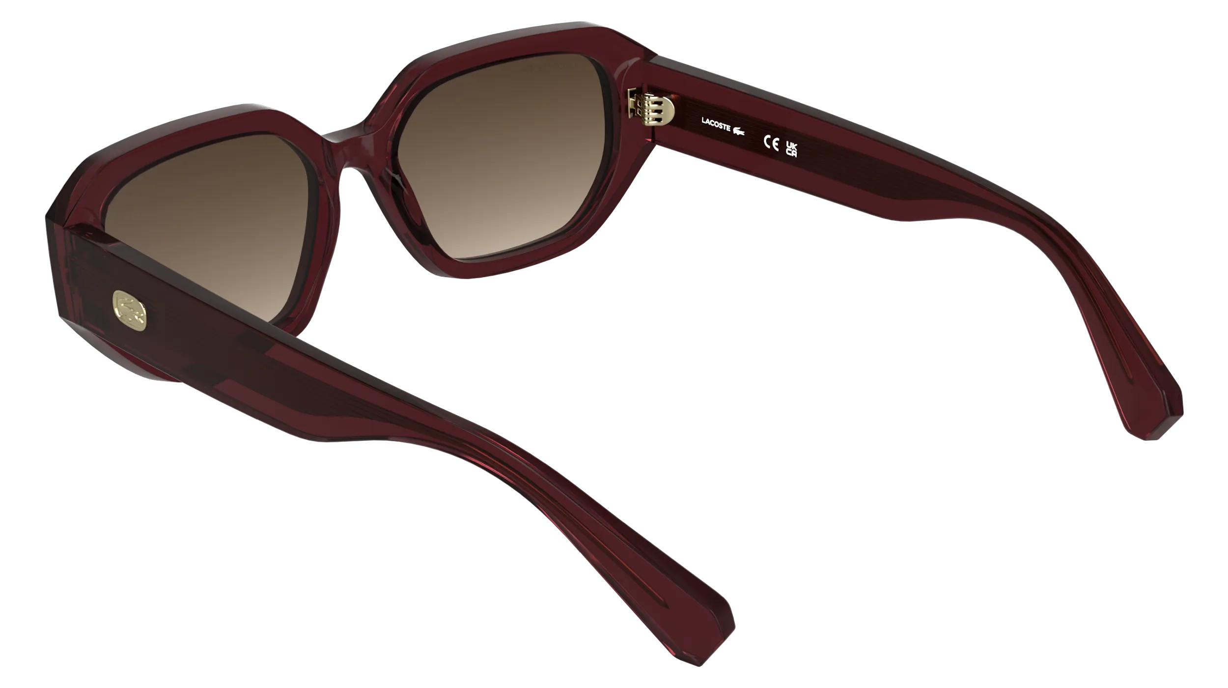 Lacoste L6091S 601 Occhiali da sole Bio-iniettato Bordeaux Squadrata Normale - immagine 4
