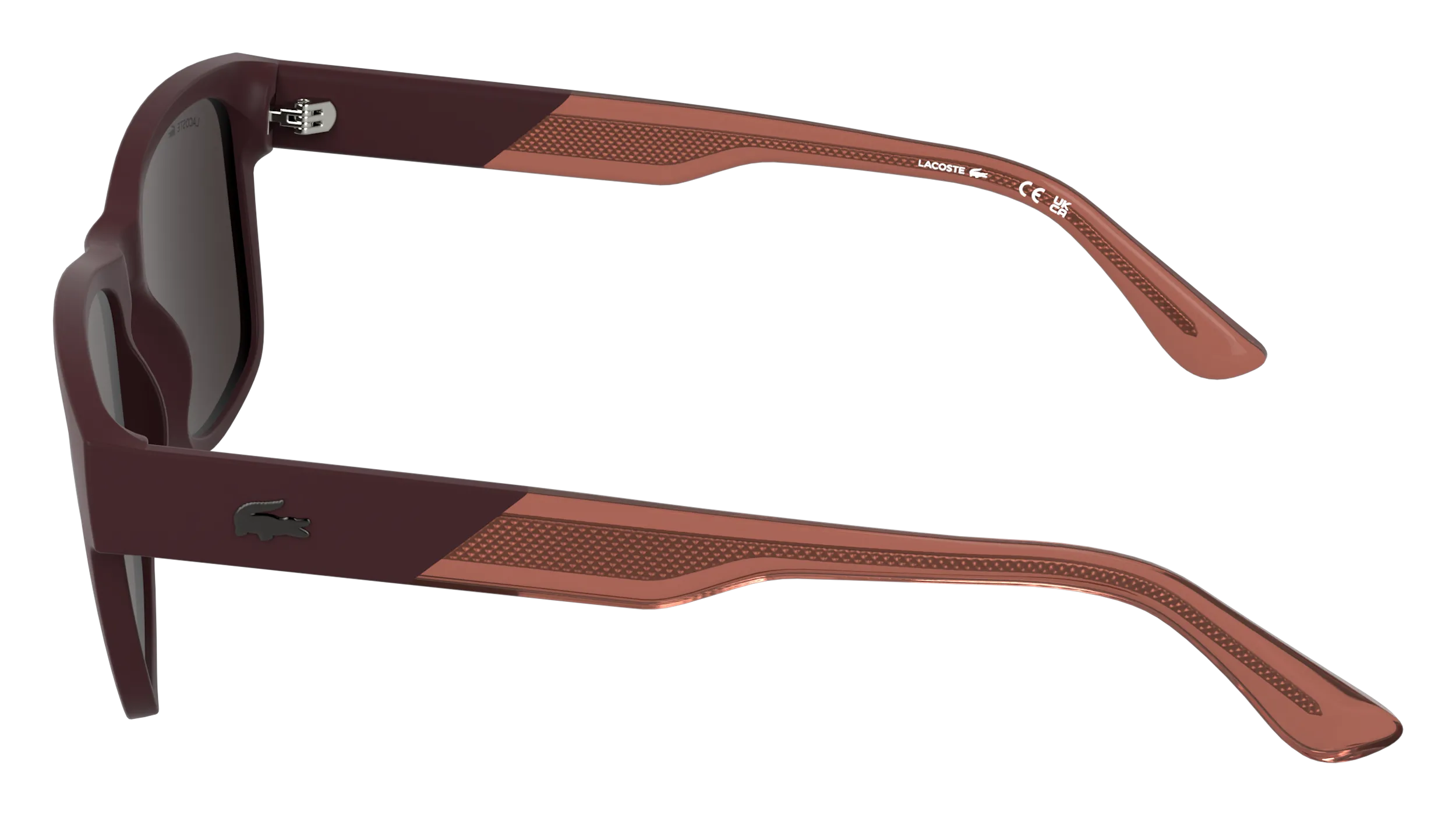Lacoste L6084S 601 Occhiali da sole Bio-iniettato Bordeaux Rosso Squadrata Normale - immagine 3