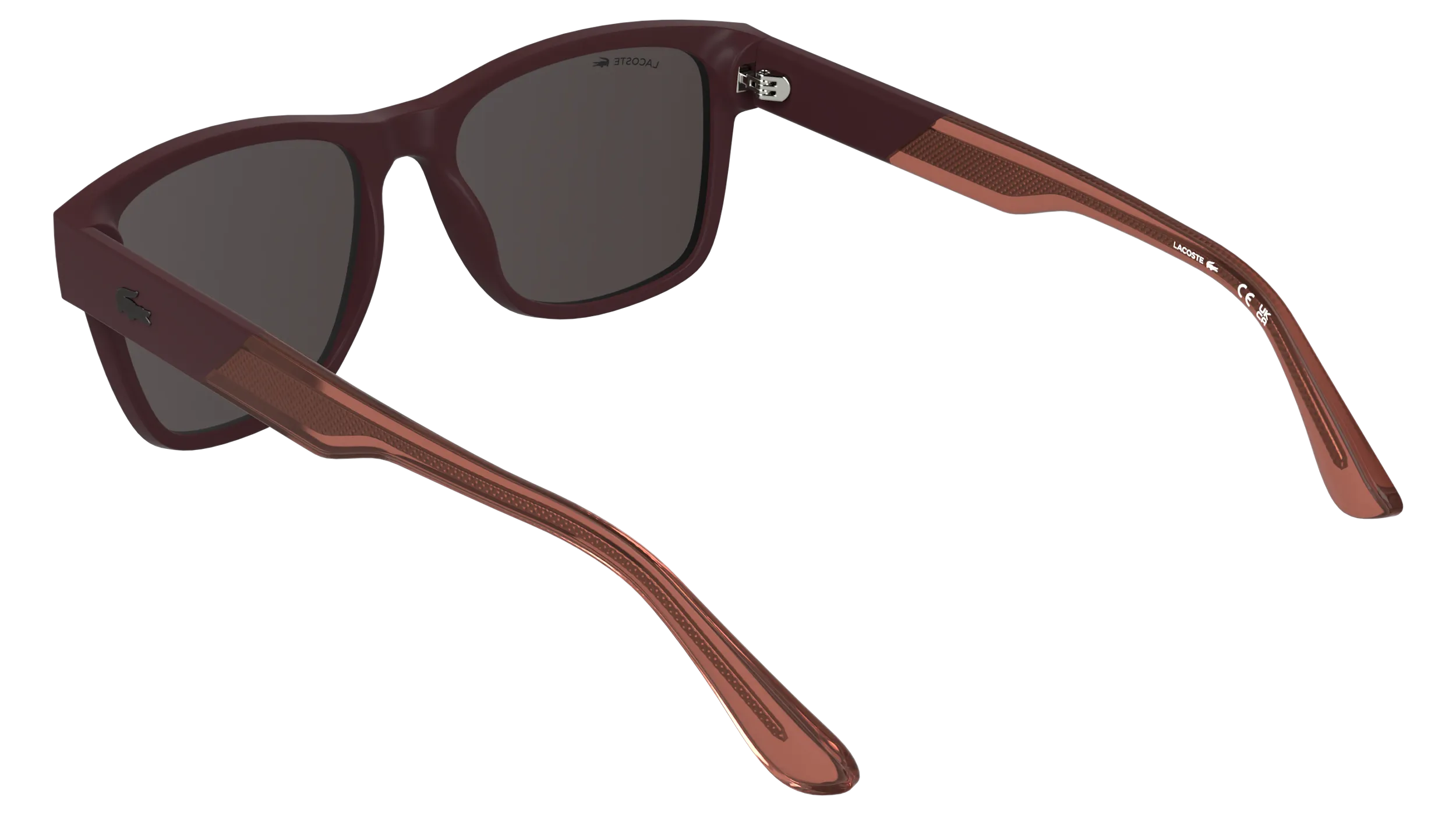 Lacoste L6084S 601 Occhiali da sole Bio-iniettato Bordeaux Rosso Squadrata Normale - immagine 4