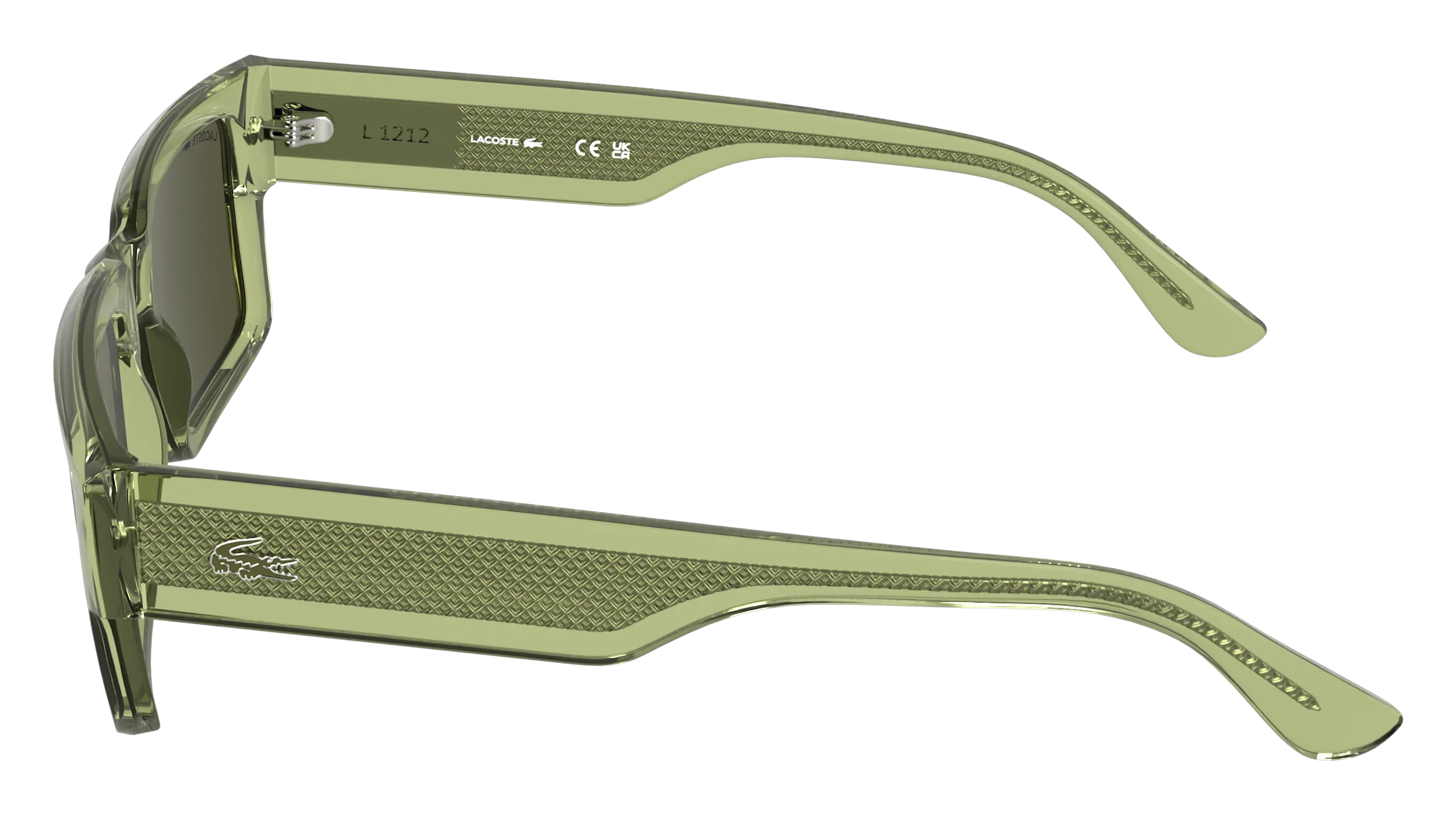 Lacoste L6082S 301 Occhiali da sole Bio-iniettato Verde Marrone Squadrata Normale - immagine 3