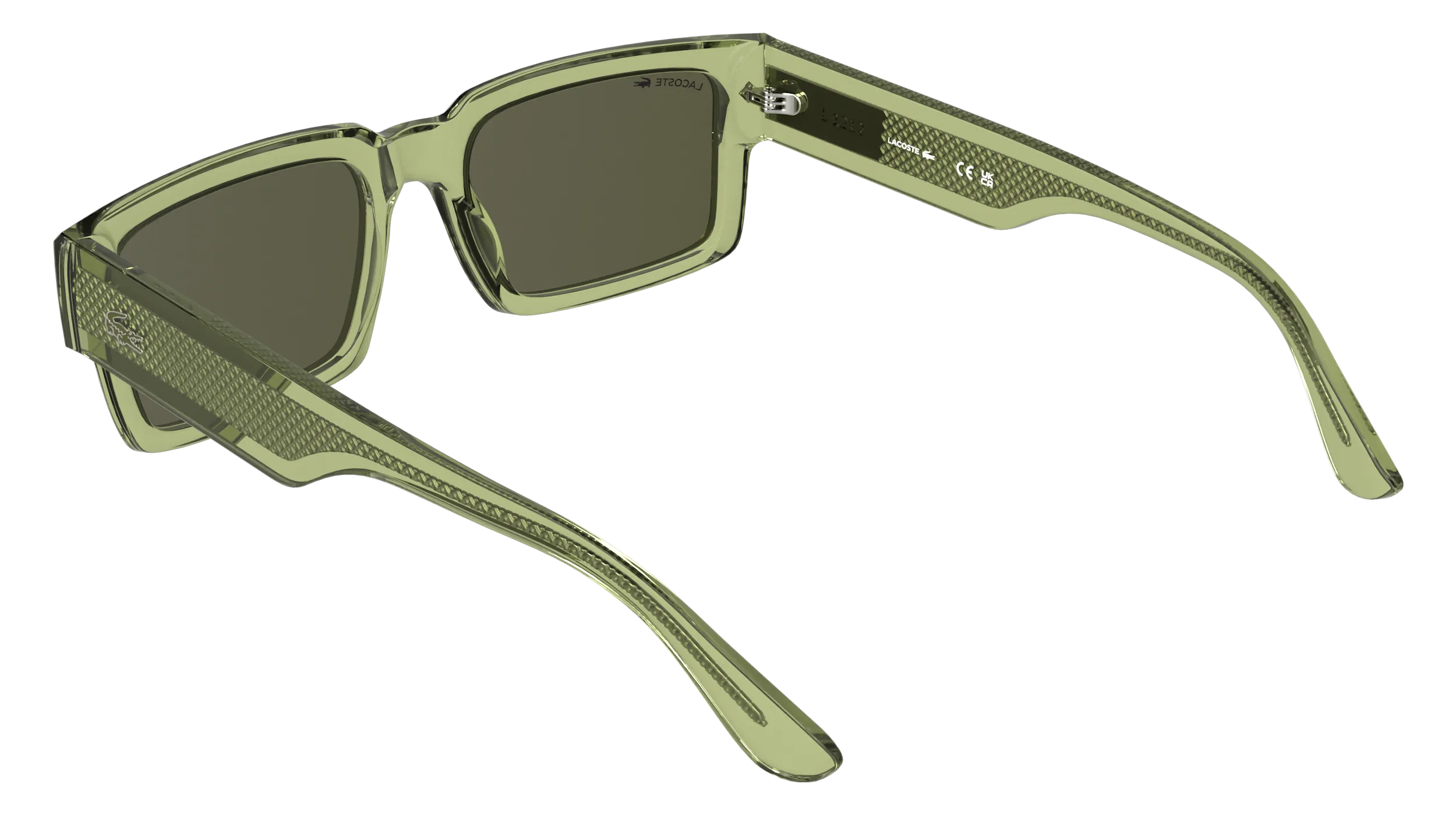 Lacoste L6082S 301 Occhiali da sole Bio-iniettato Verde Marrone Squadrata Normale - immagine 4