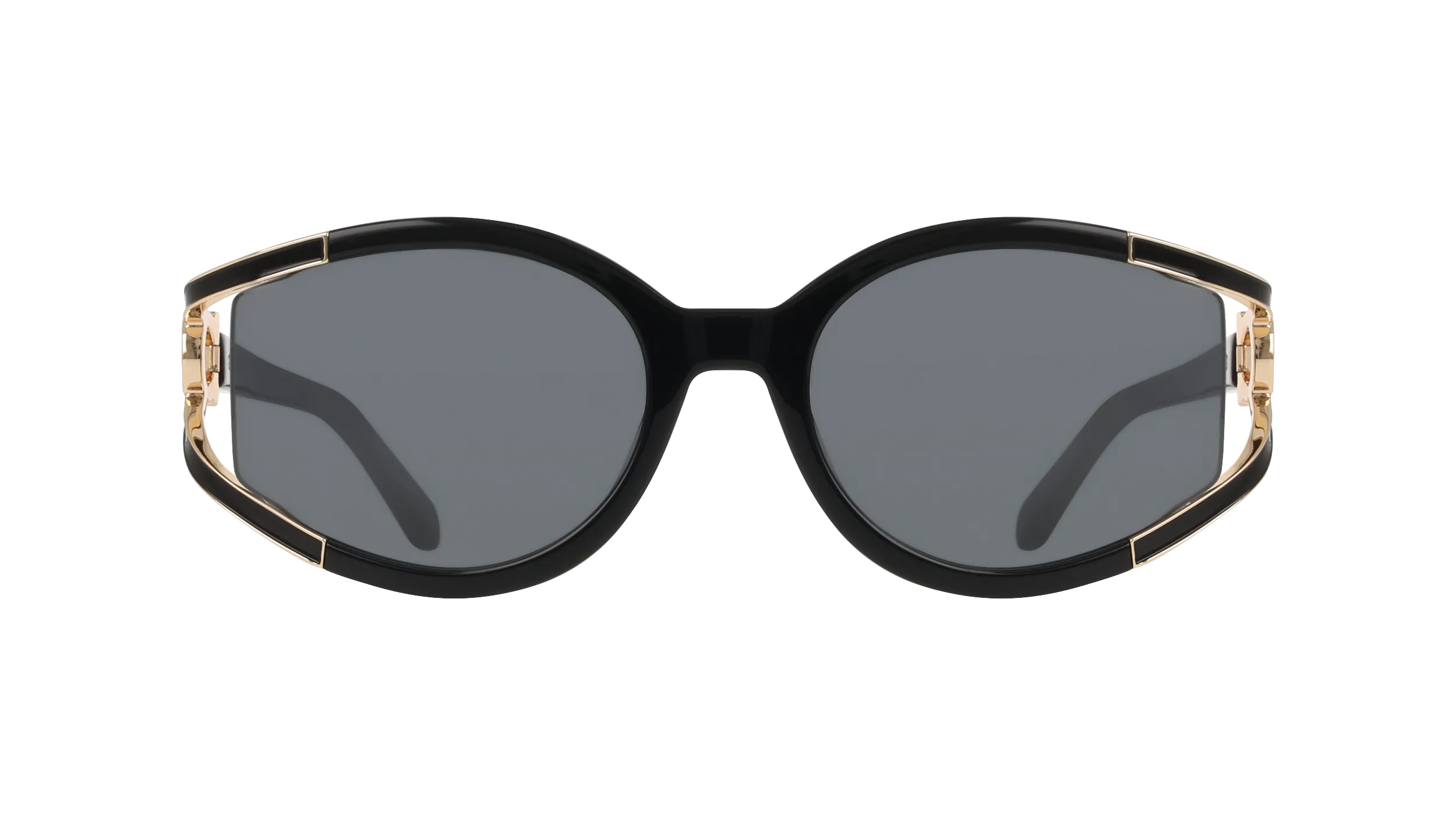 Ferragamo SF2111S 001 Occhiali da sole Acetato Nero Grigio Rotonda Normale - immagine 2